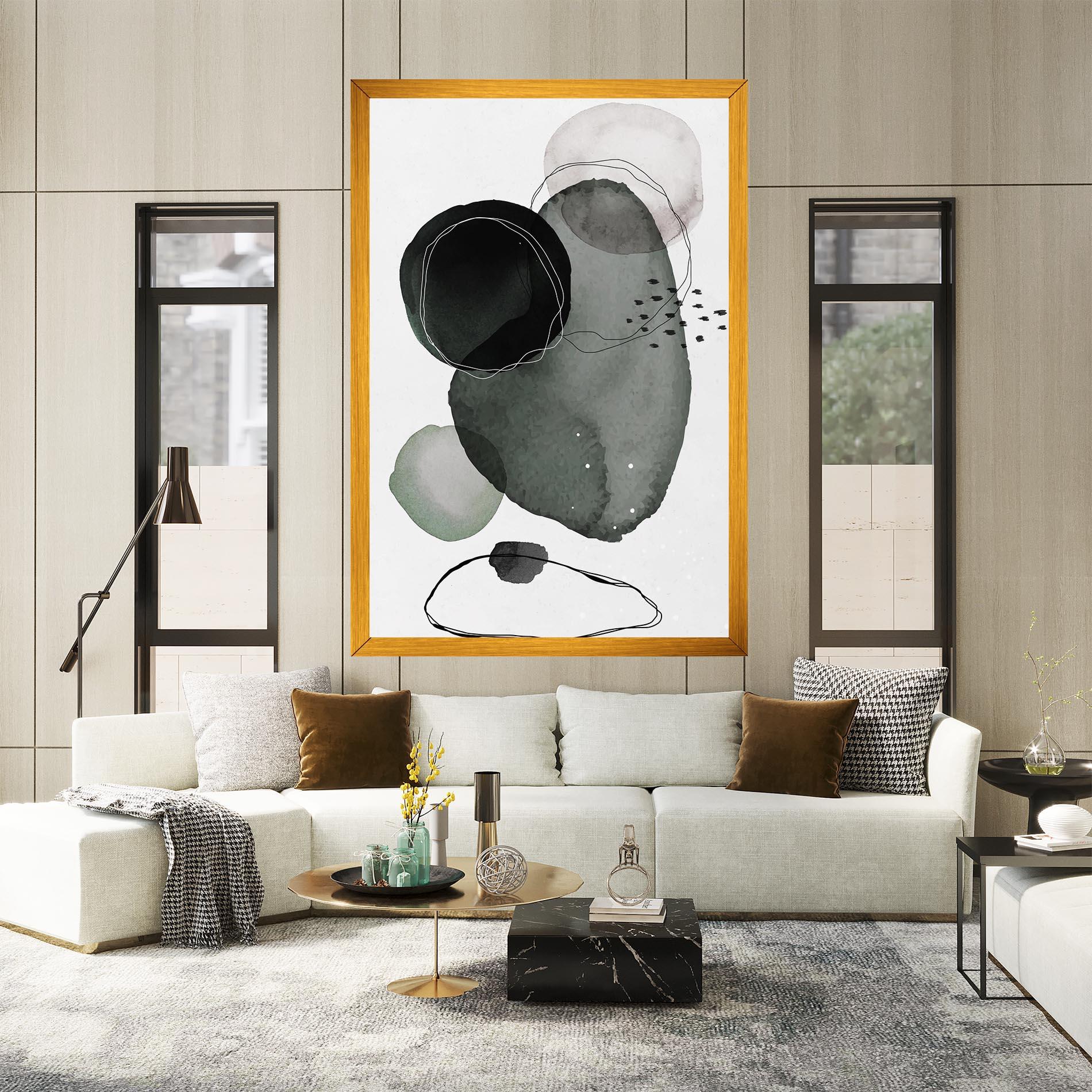 Картина на платно Green Watercolor mockup 2