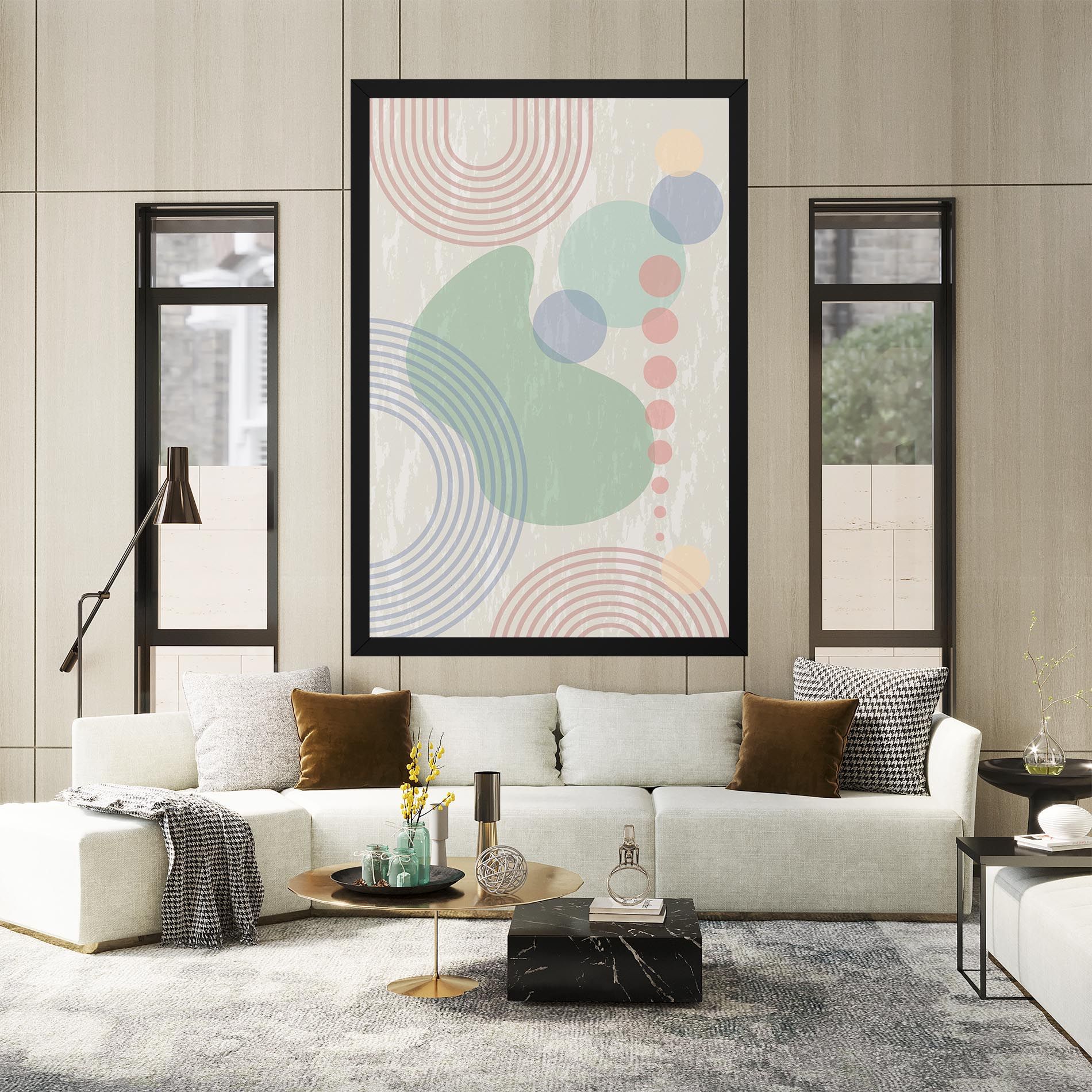 Green Pink Shapes mockup 2