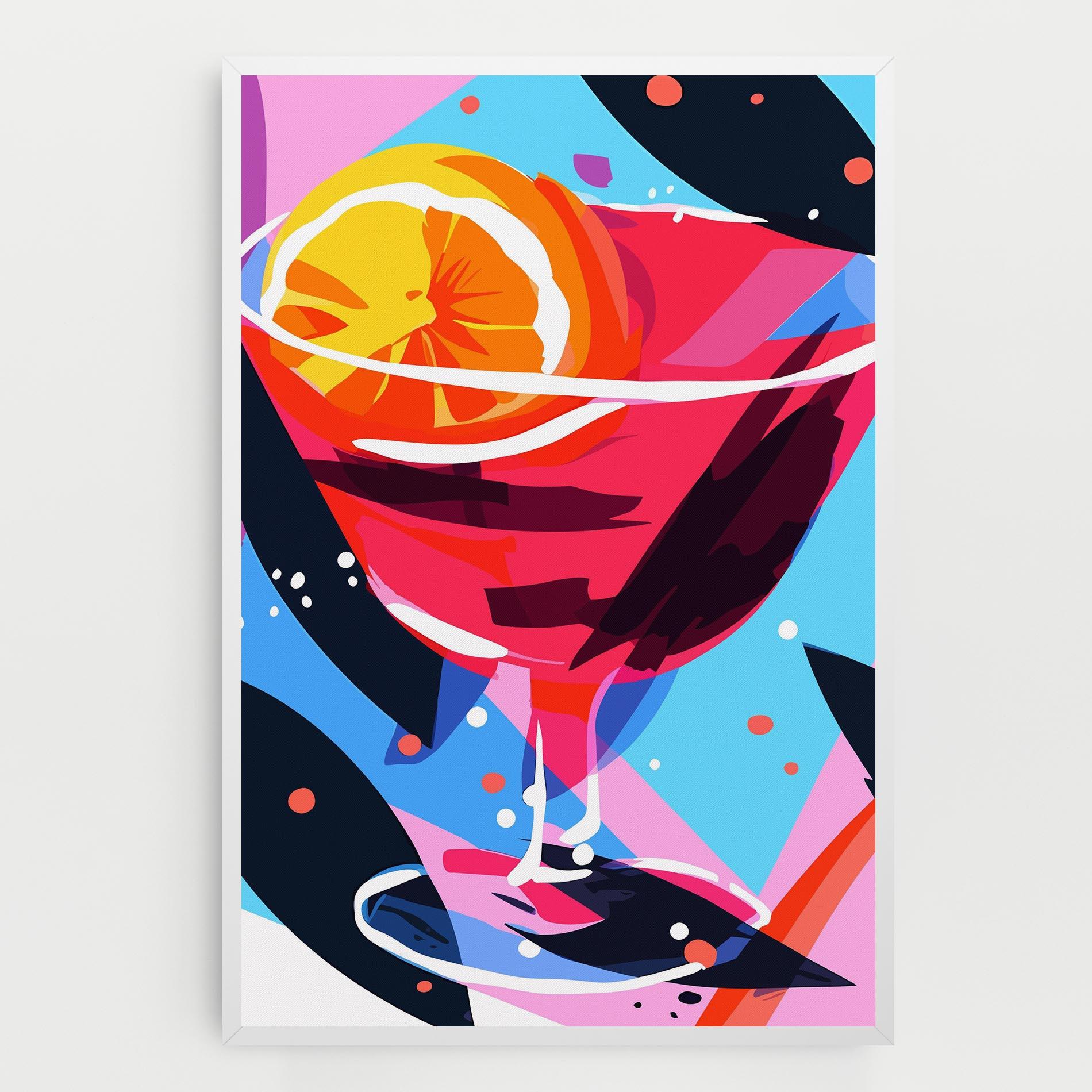 Картина на платно Red Cocktail Art mockup 0