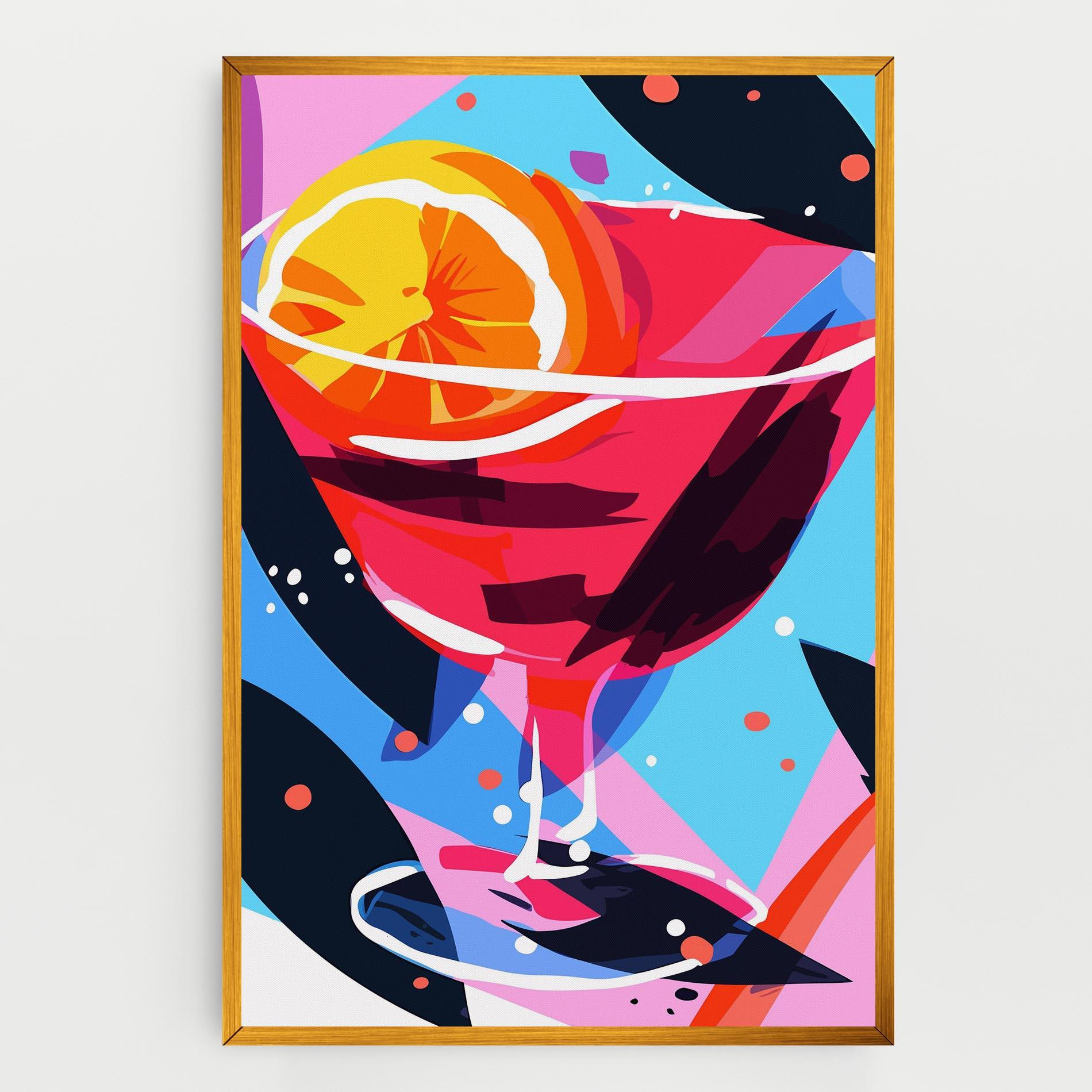 Картина на платно Red Cocktail Art mockup 0