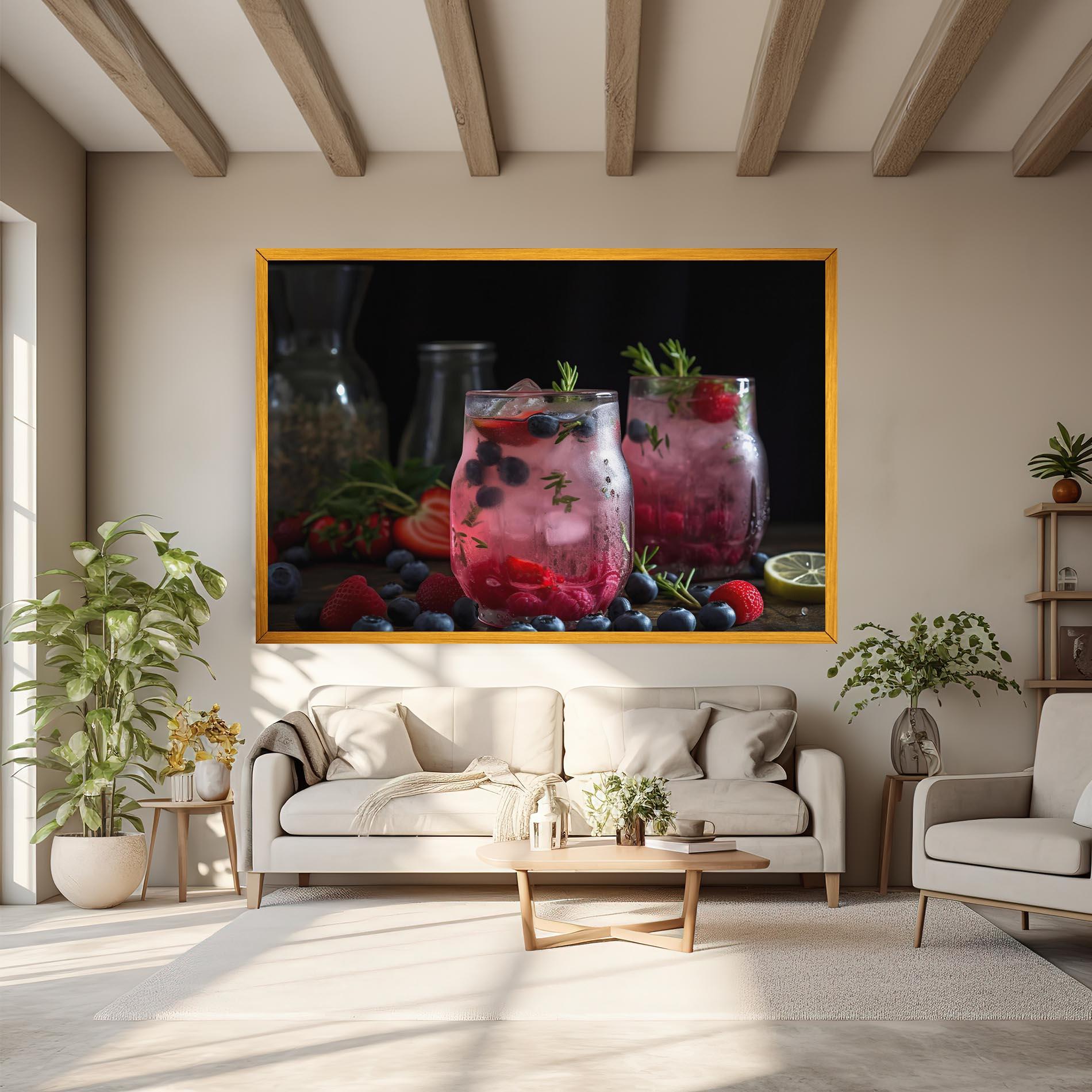 Картина на платно Berry Ice Drink mockup 6