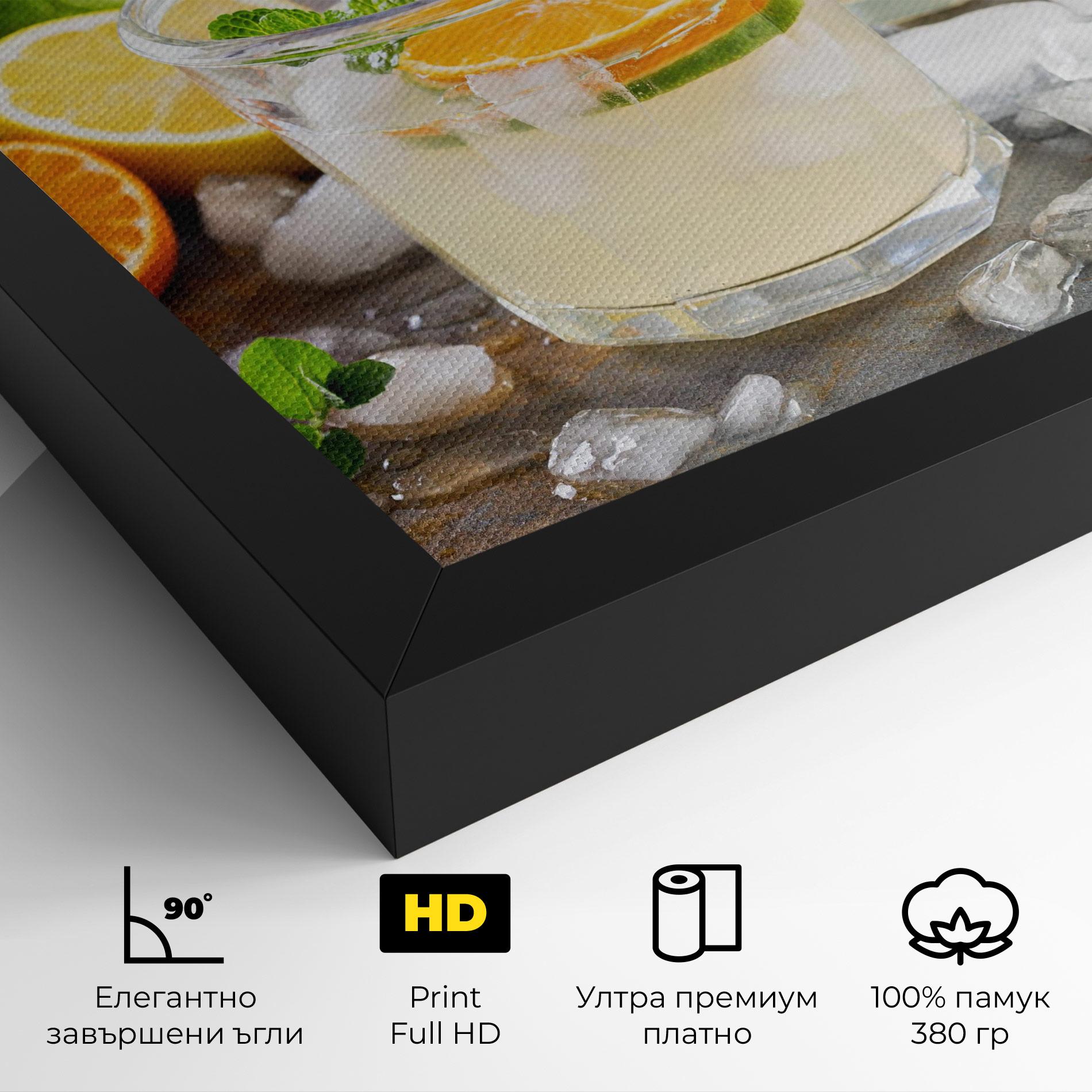 Картина на платно Citrus Fruit Lemonade mockup 4