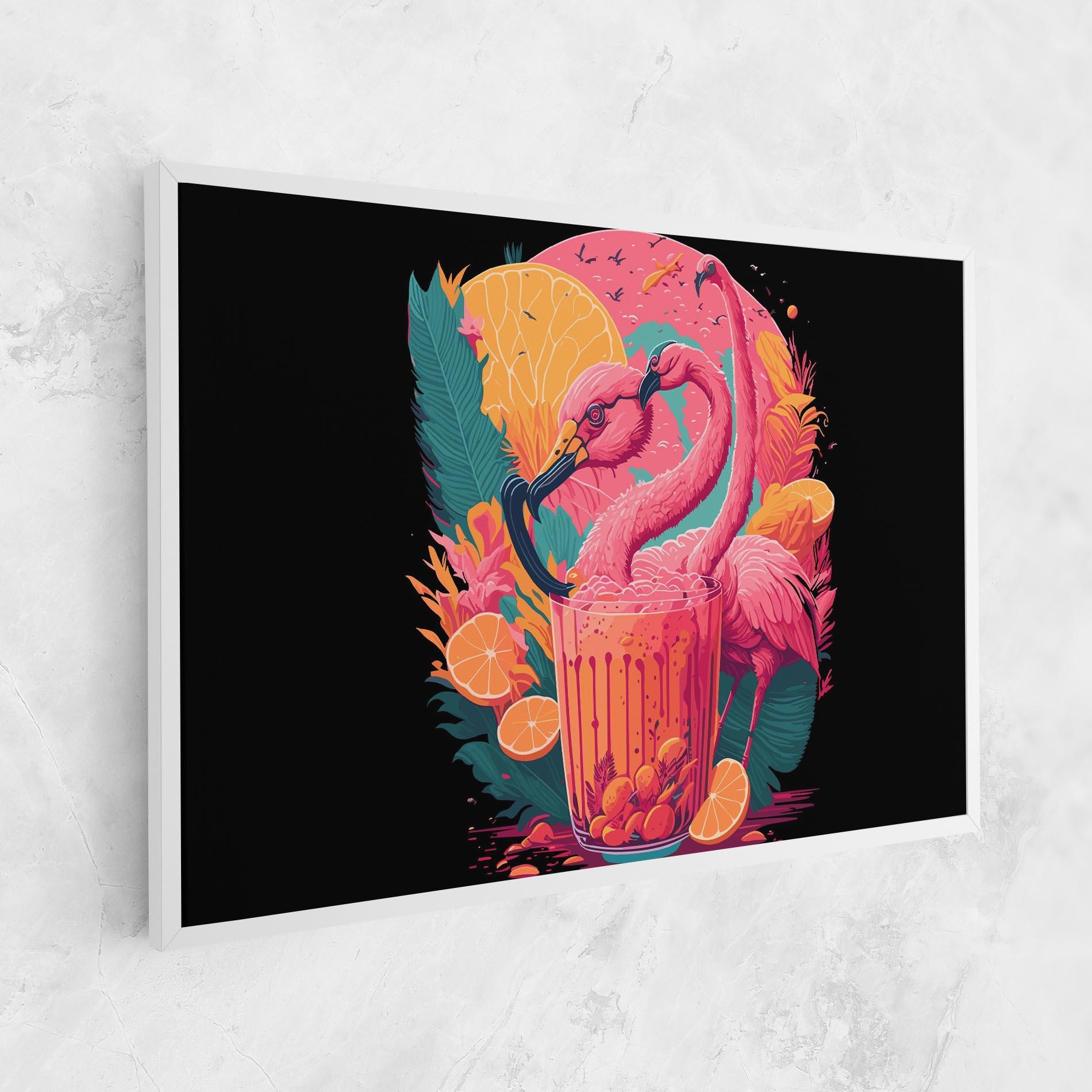 Картина на платно Pink Bird Drink mockup 1