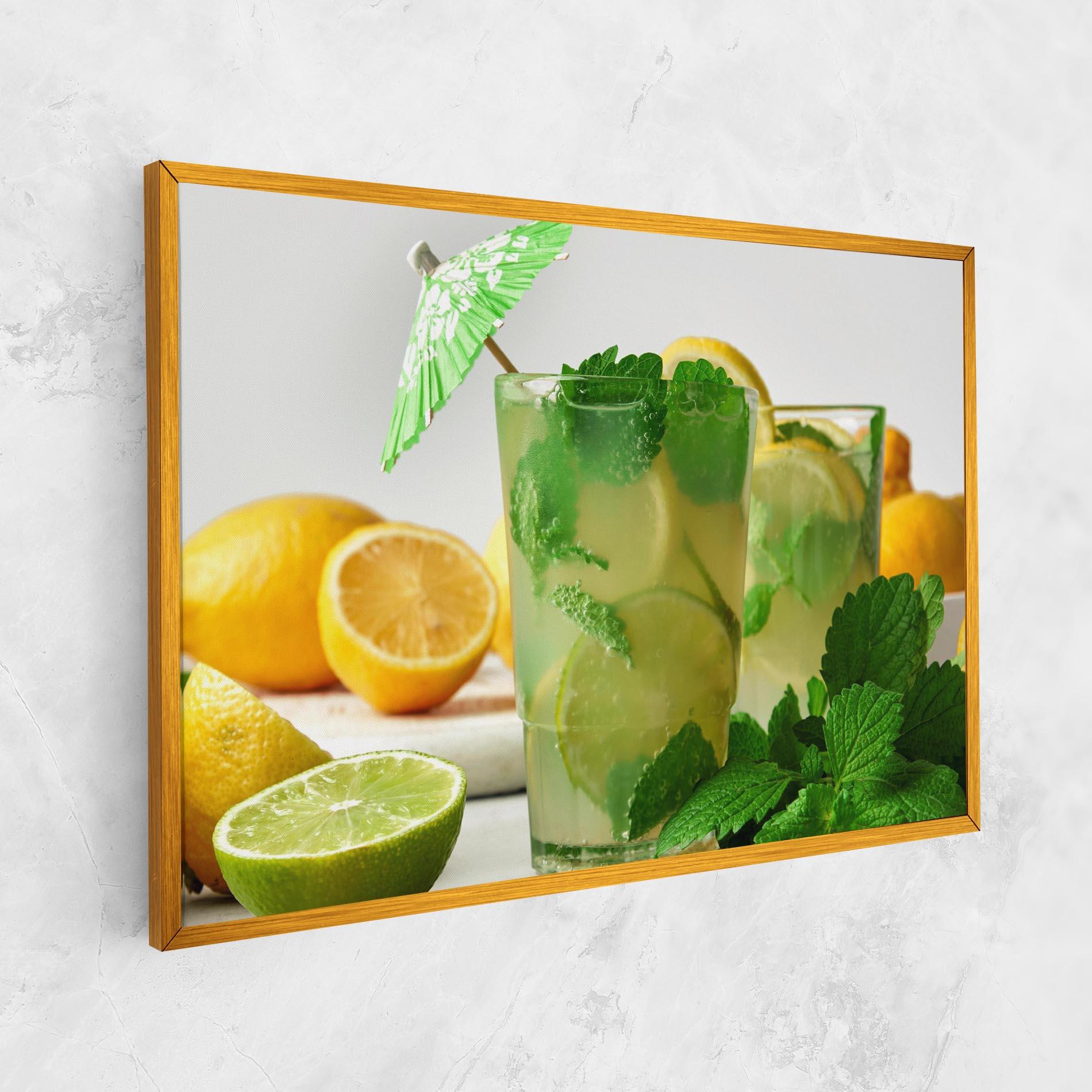 Картина на платно Mint Leaves Lemonade mockup 1