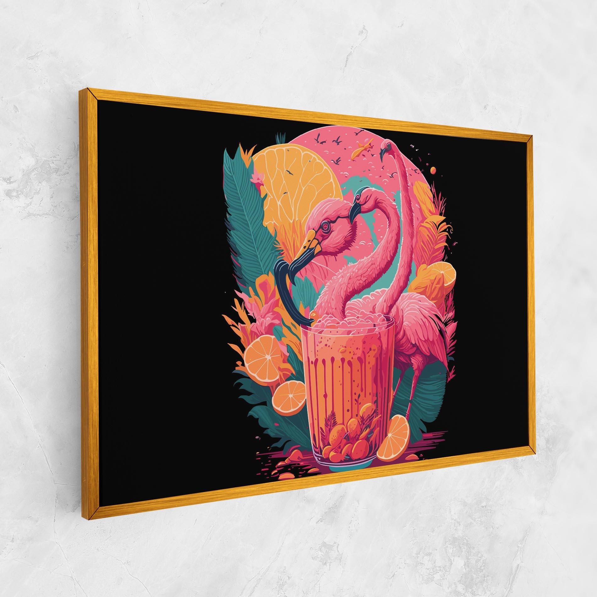 Картина на платно Pink Bird Drink mockup 1