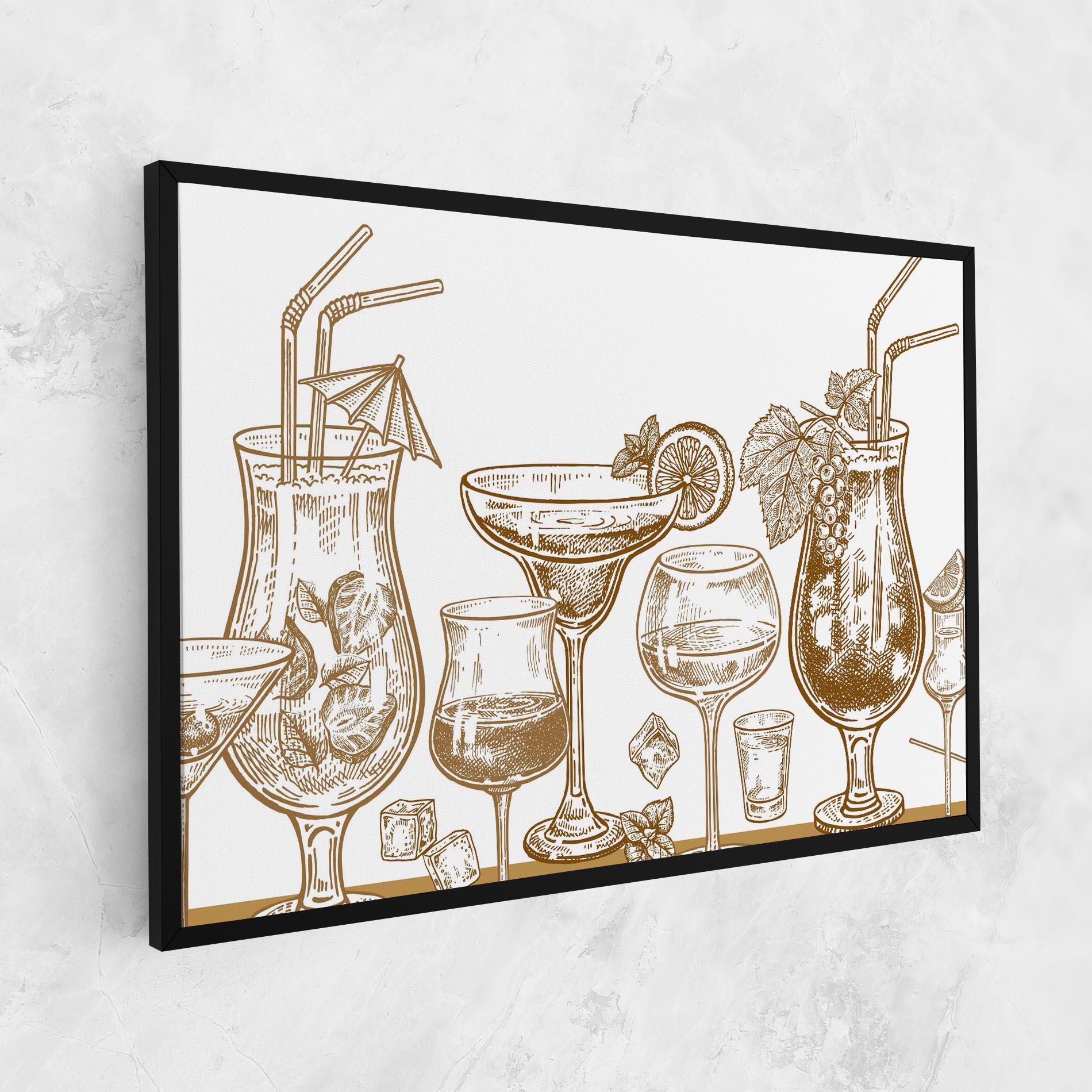 Картина на платно Brown Line Drinks mockup 1