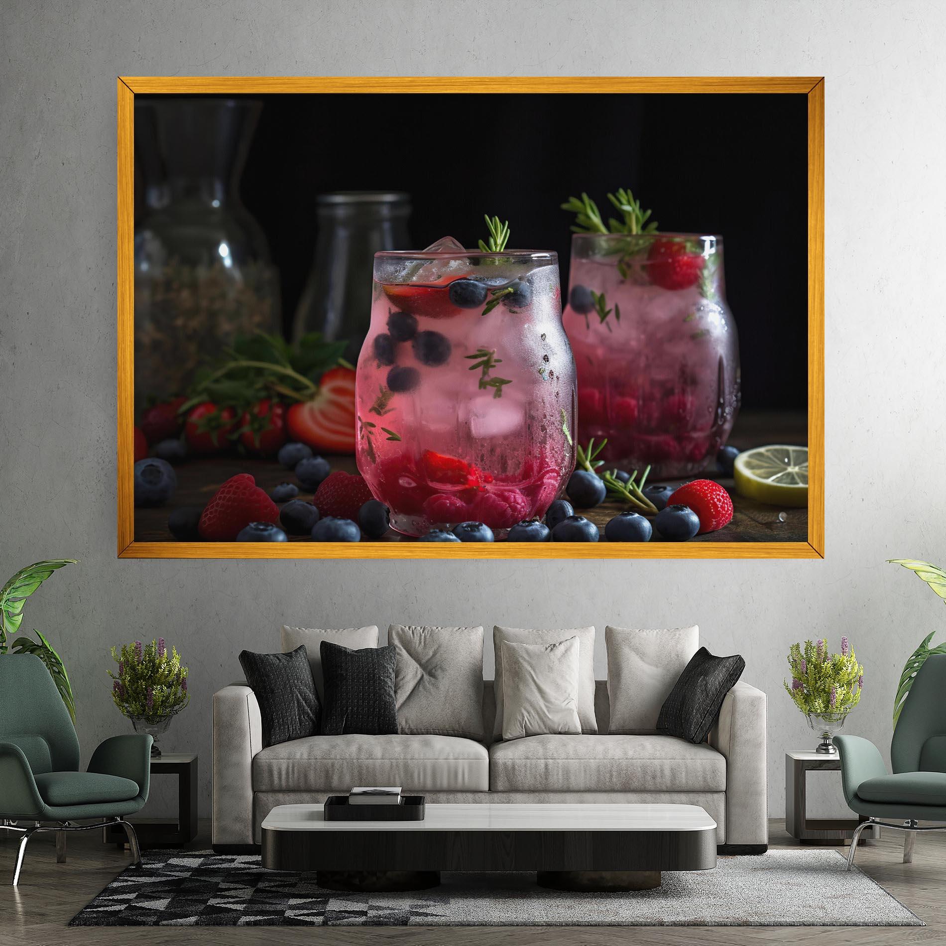 Картина на платно Berry Ice Drink mockup 7