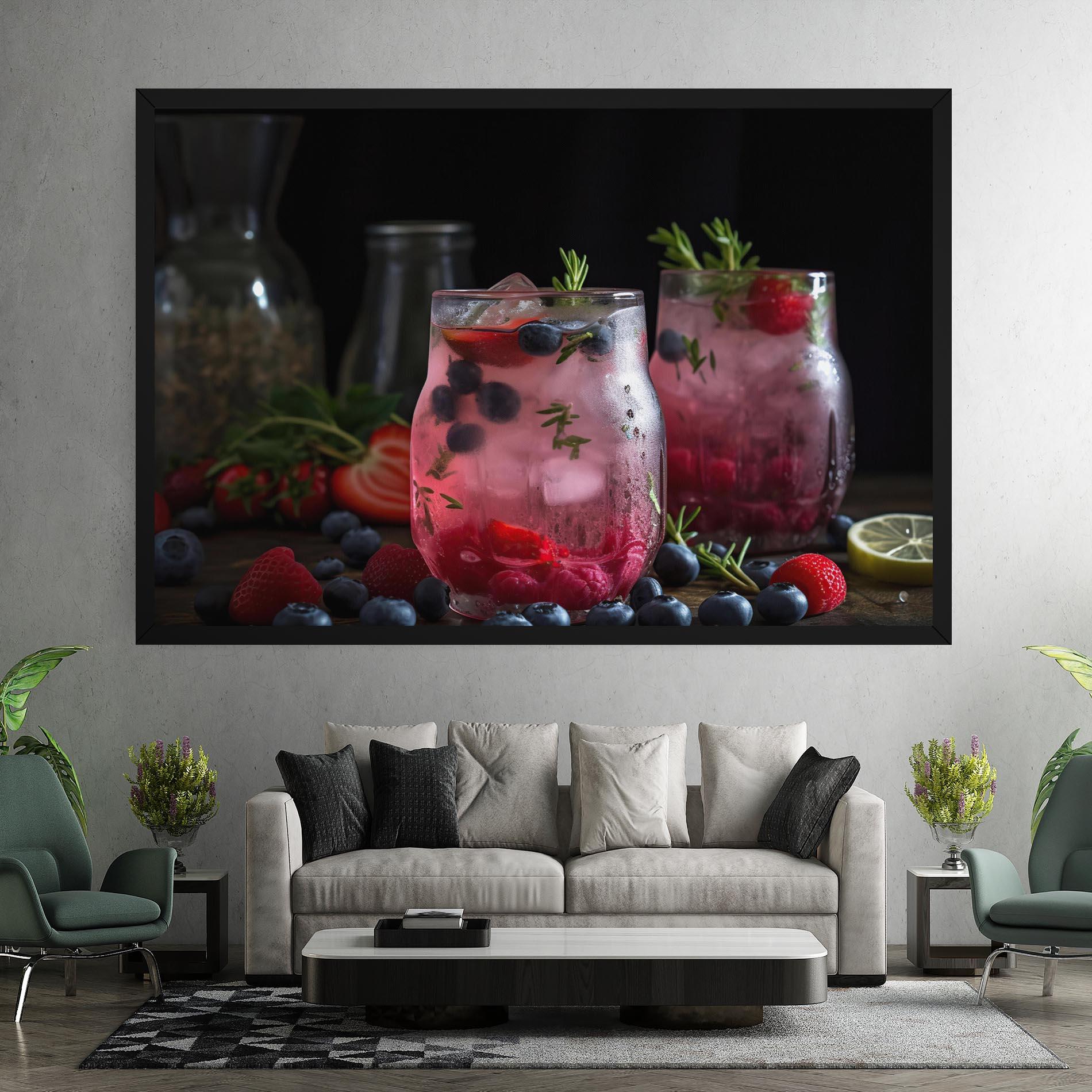 Картина на платно Berry Ice Drink mockup 7