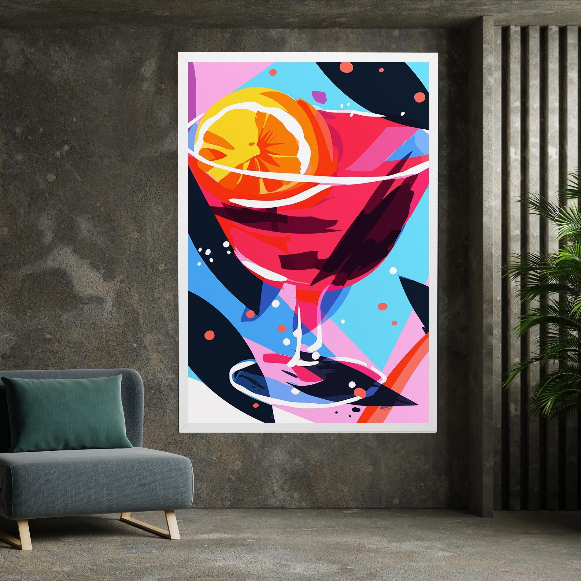 Картина на платно Red Cocktail Art mockup 7