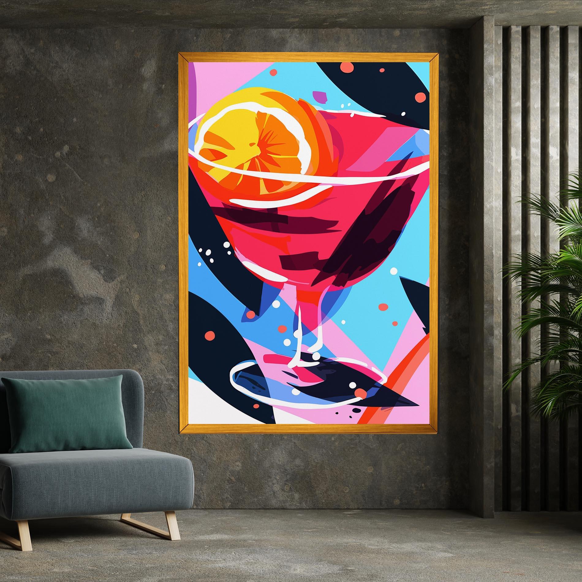 Картина на платно Red Cocktail Art mockup 7