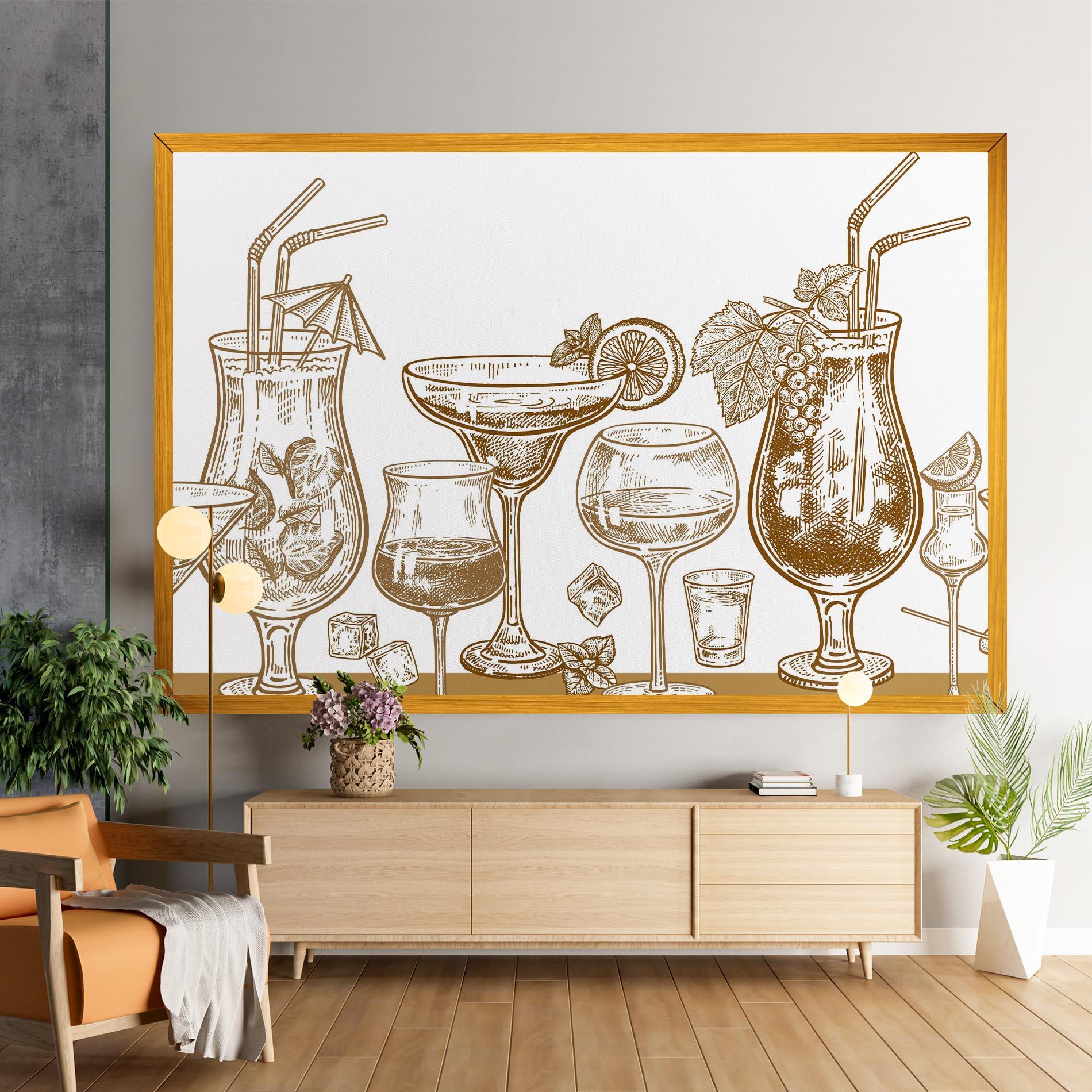 Картина на платно Brown Line Drinks mockup 9