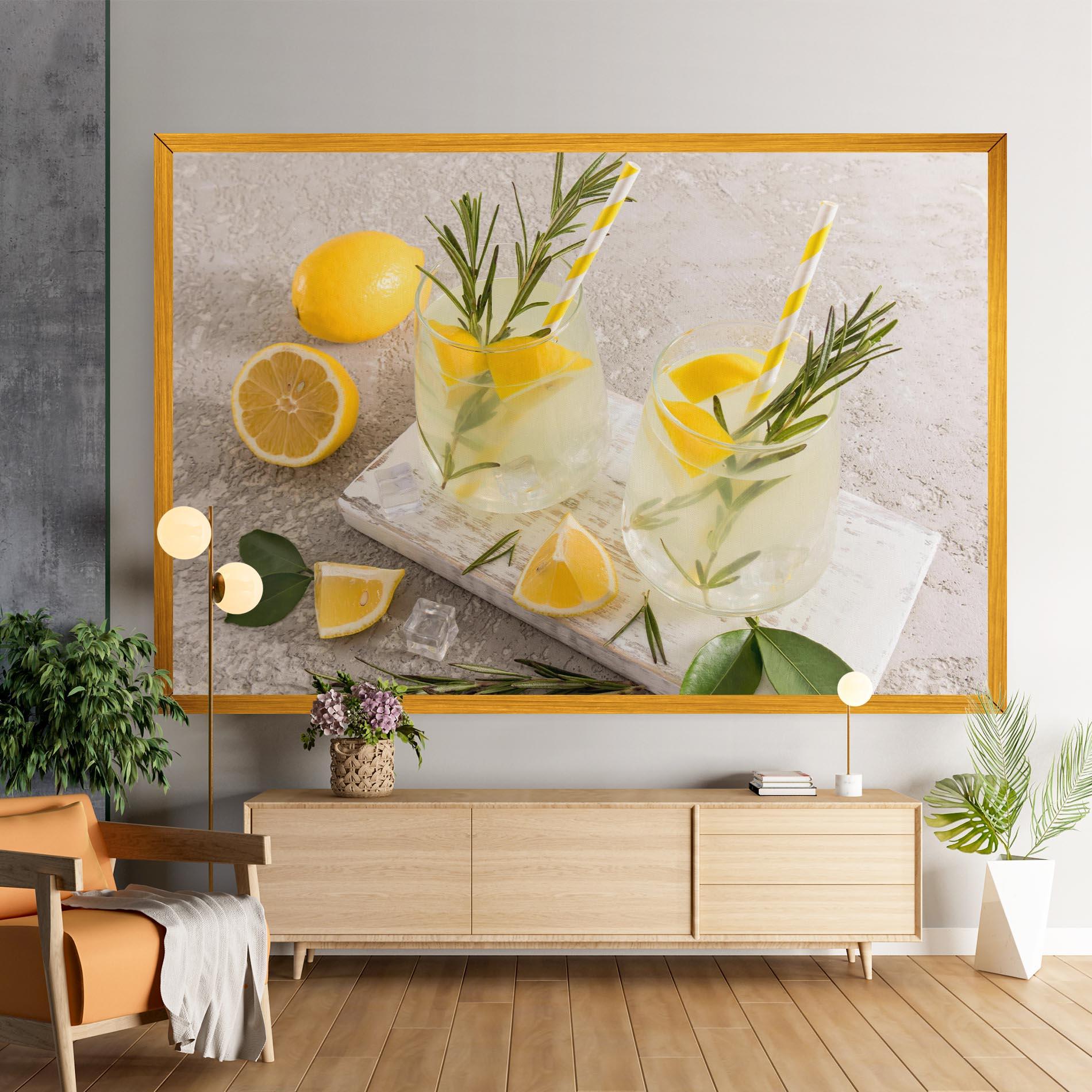 Картина на платно Homemade Rosemary Drink mockup 9