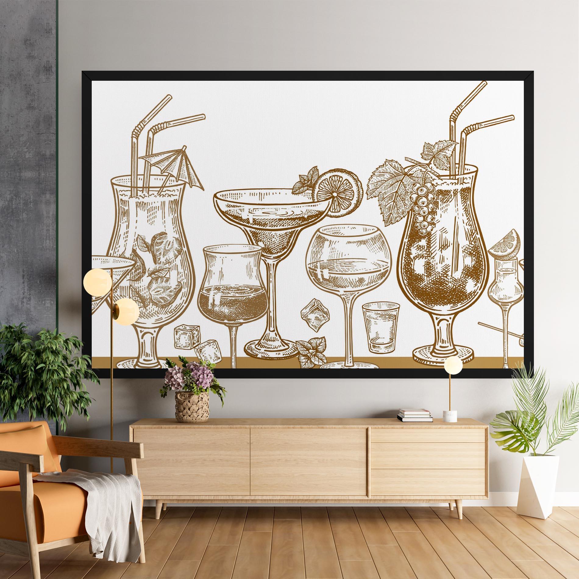 Картина на платно Brown Line Drinks mockup 9