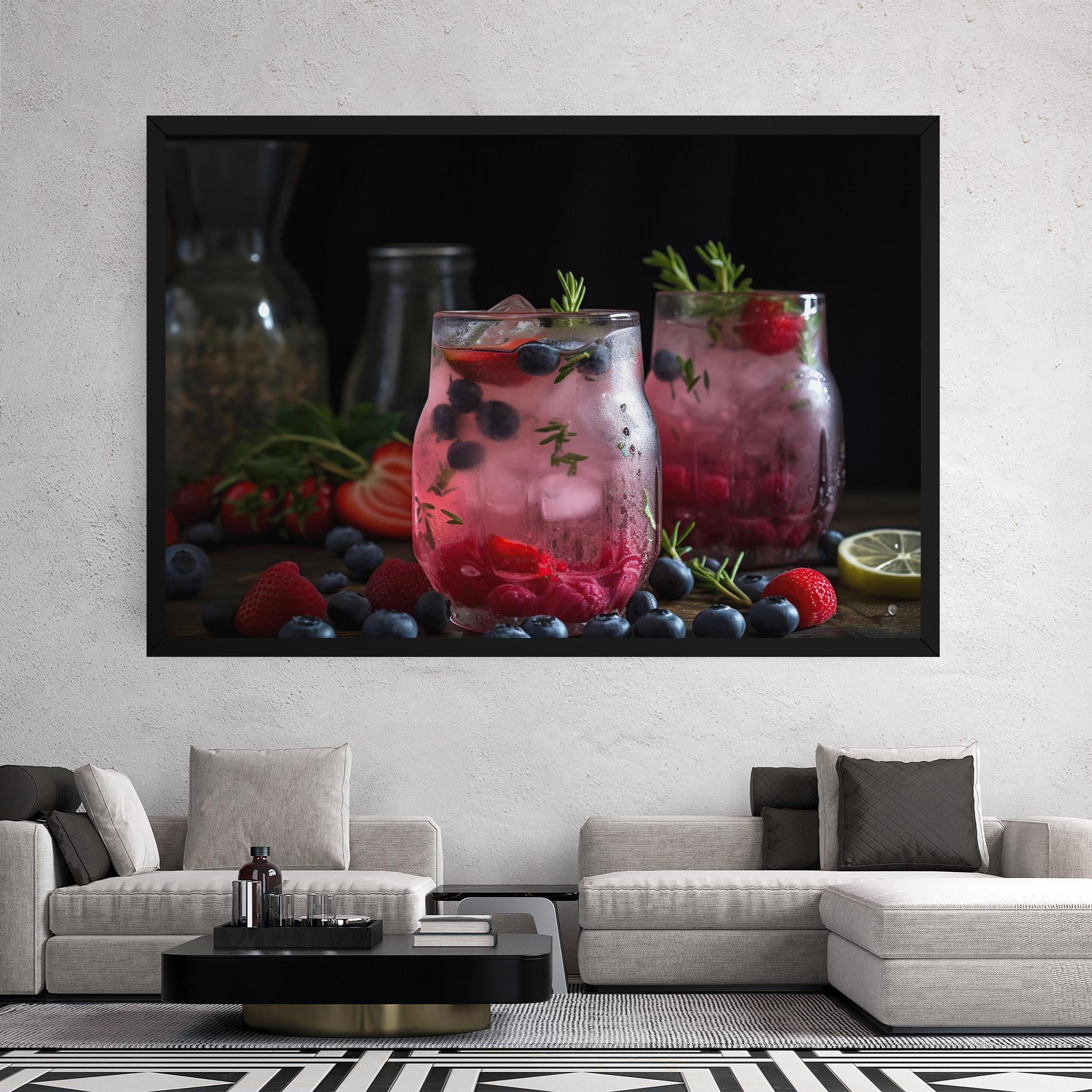 Картина на платно Berry Ice Drink mockup 2
