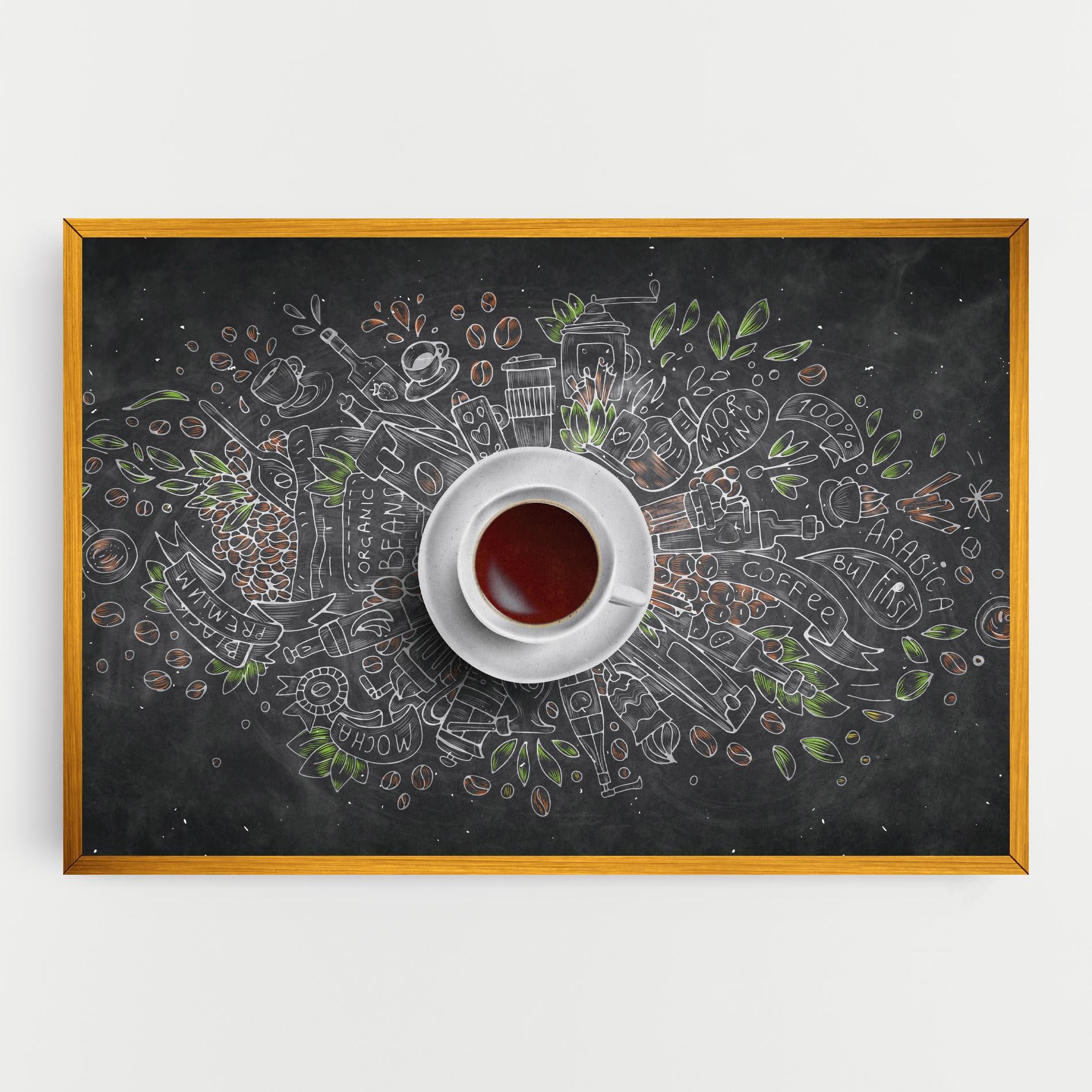 Картина на платно Black Board Coffee mockup 0