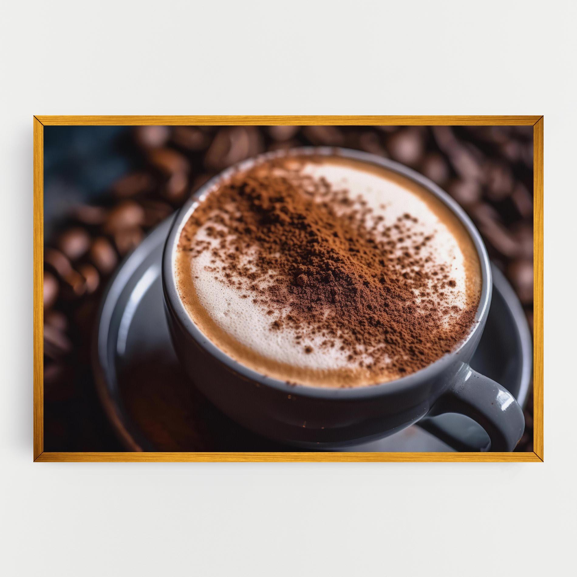Картина на платно Cappuccino Coffee Close Up mockup 0