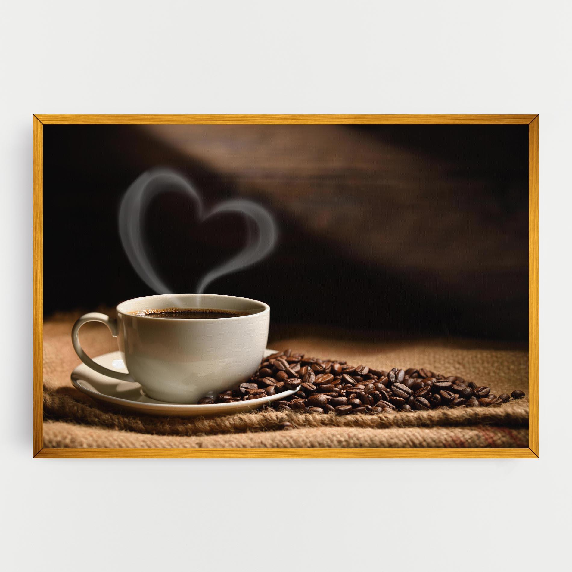 Картина на платно Heart Coffee Smoke mockup 0