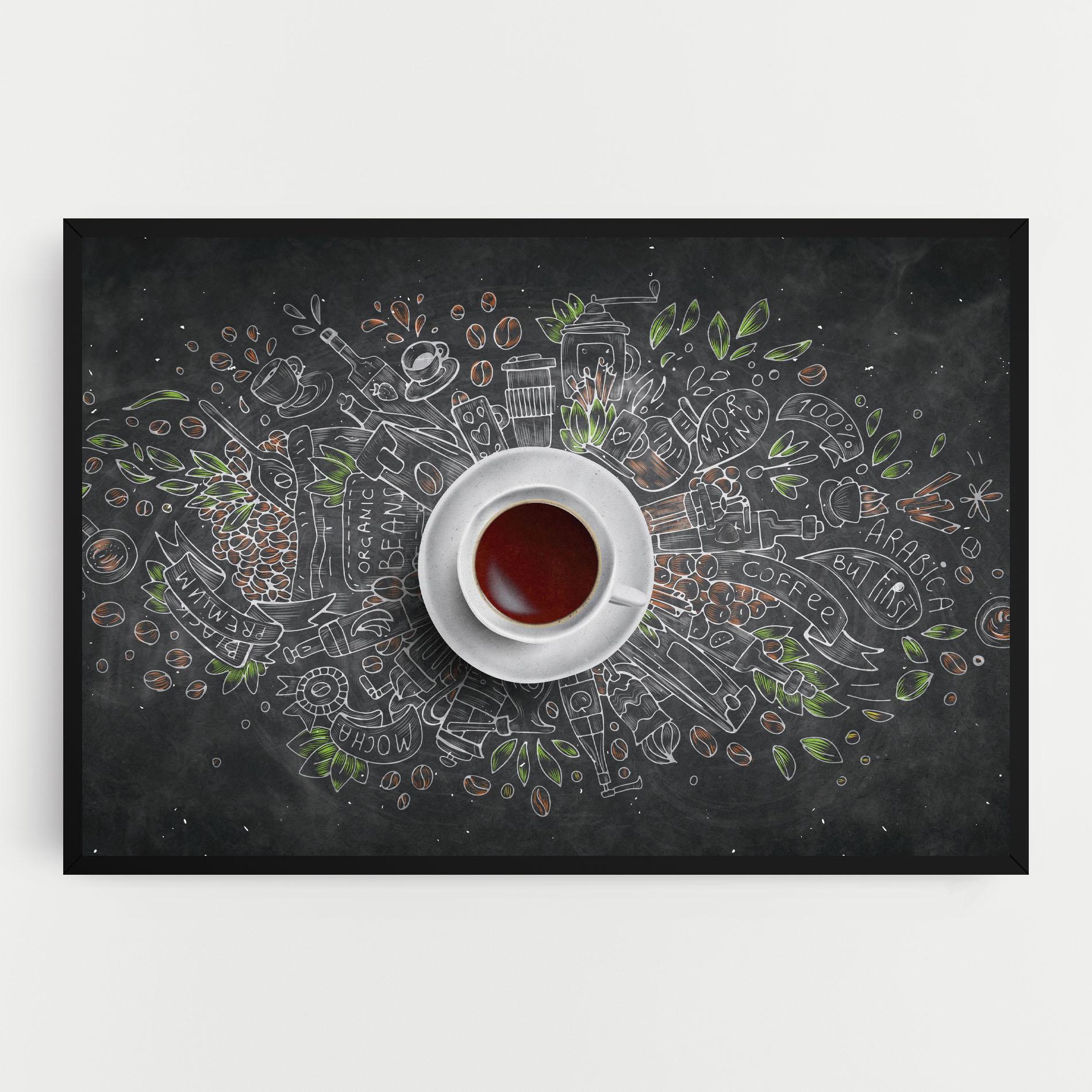 Картина на платно Black Board Coffee mockup 0