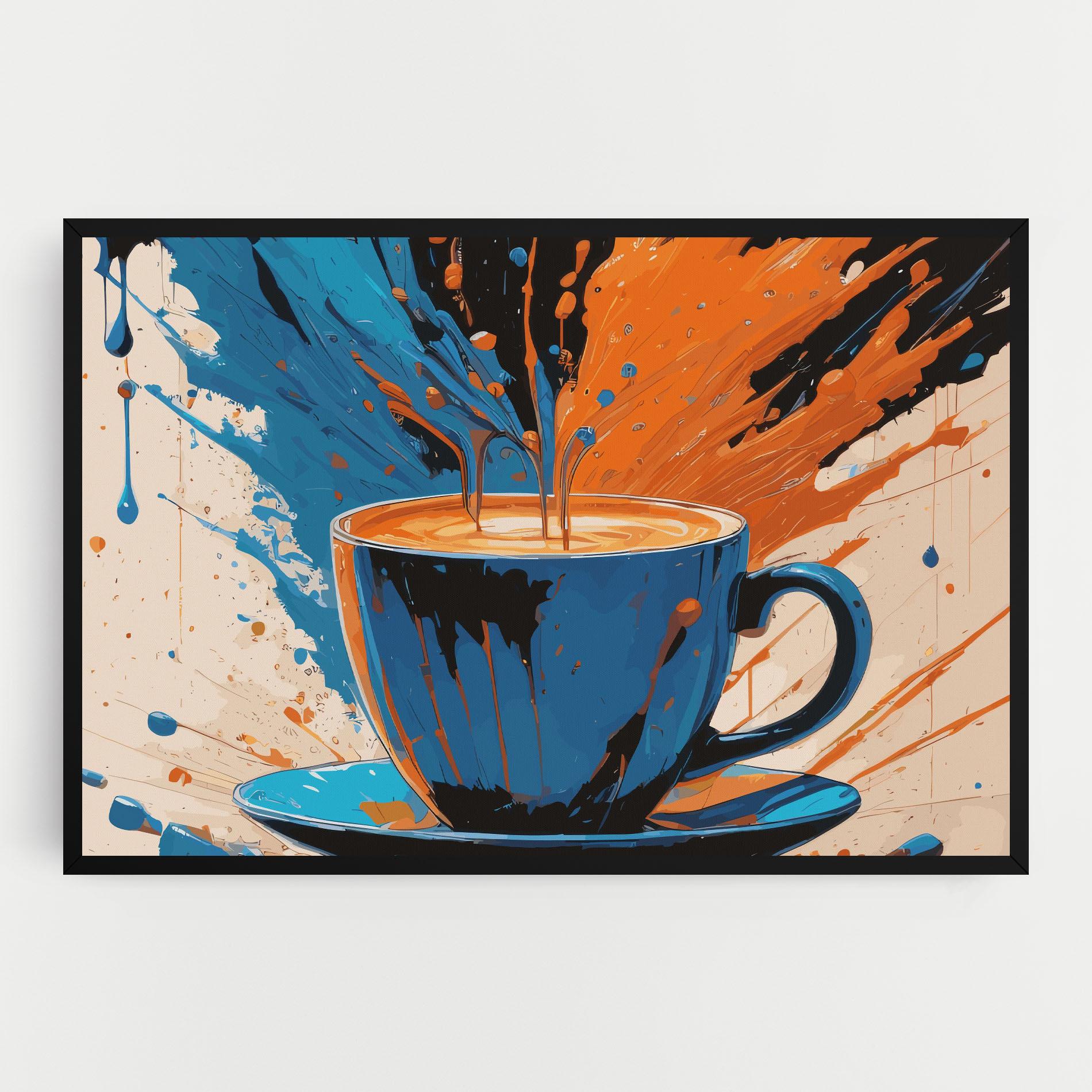 Картина на платно Coffee Blue Orange mockup 0