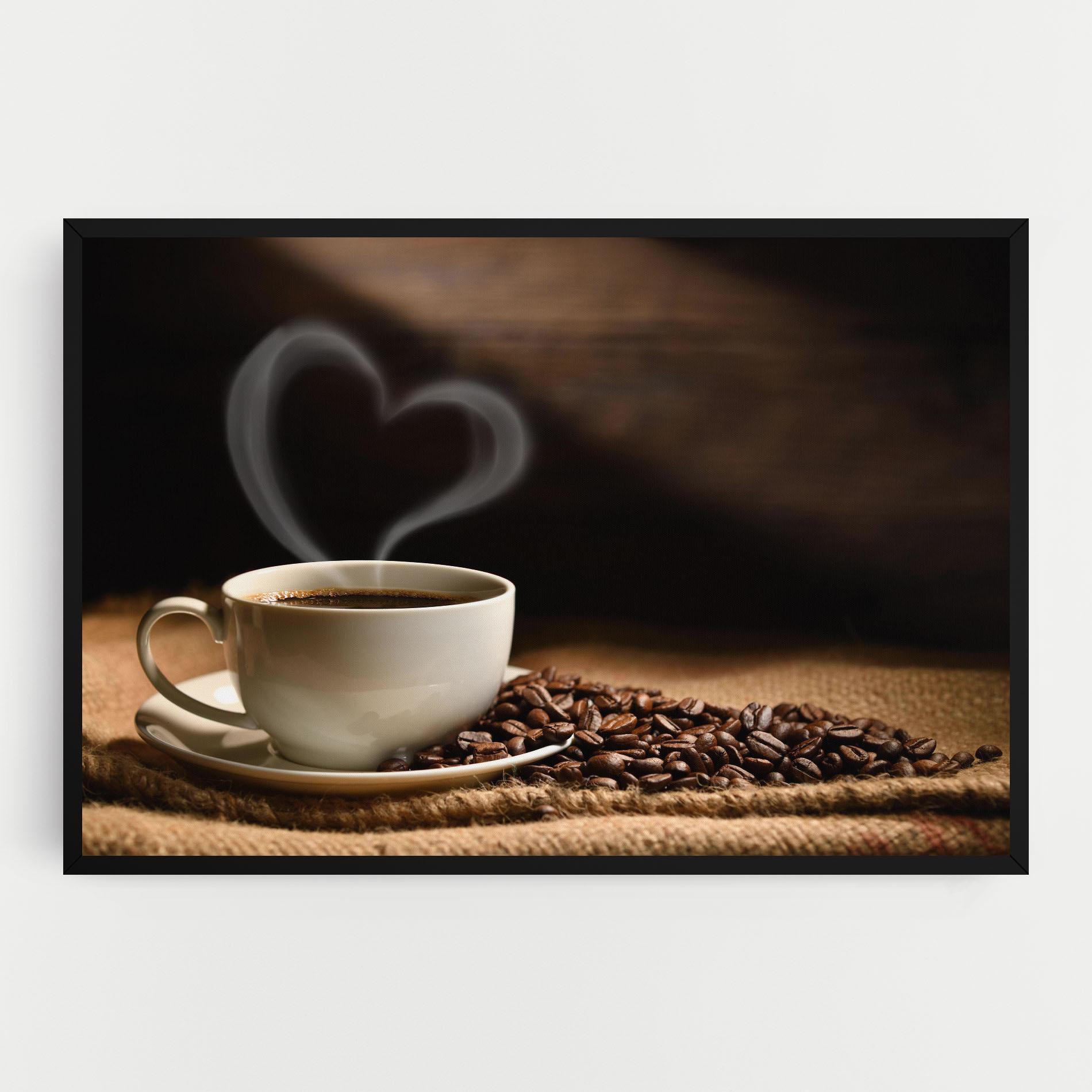 Картина на платно Heart Coffee Smoke mockup 0