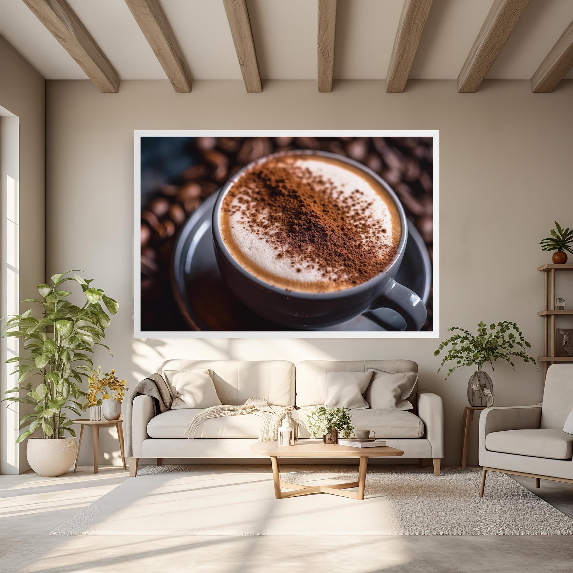 Картина на платно Cappuccino Coffee Close Up mockup 6
