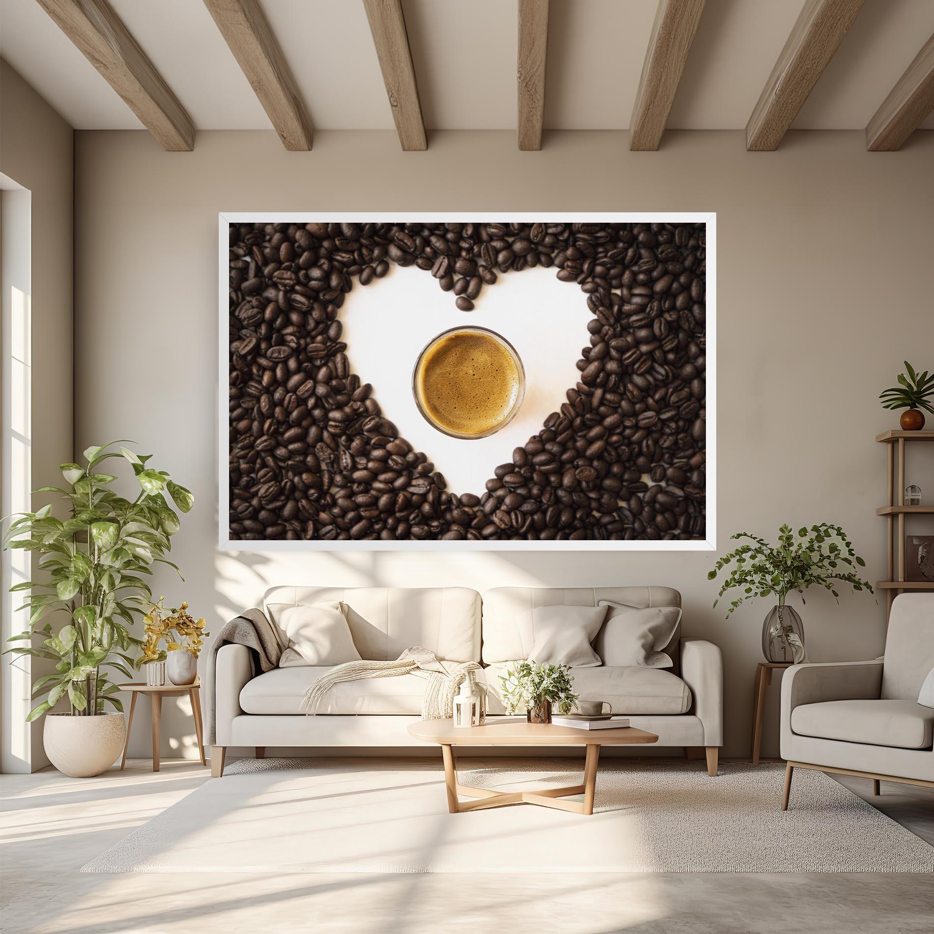 Картина на платно Coffee Bean Heart mockup 6