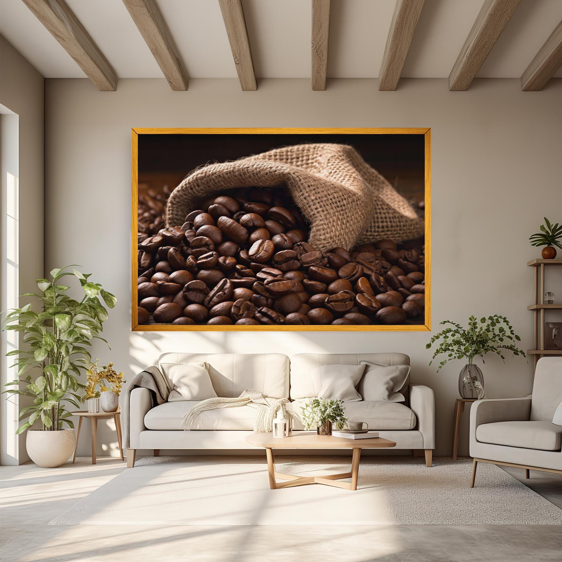 Картина на платно Bag Of Coffee Beans mockup 6