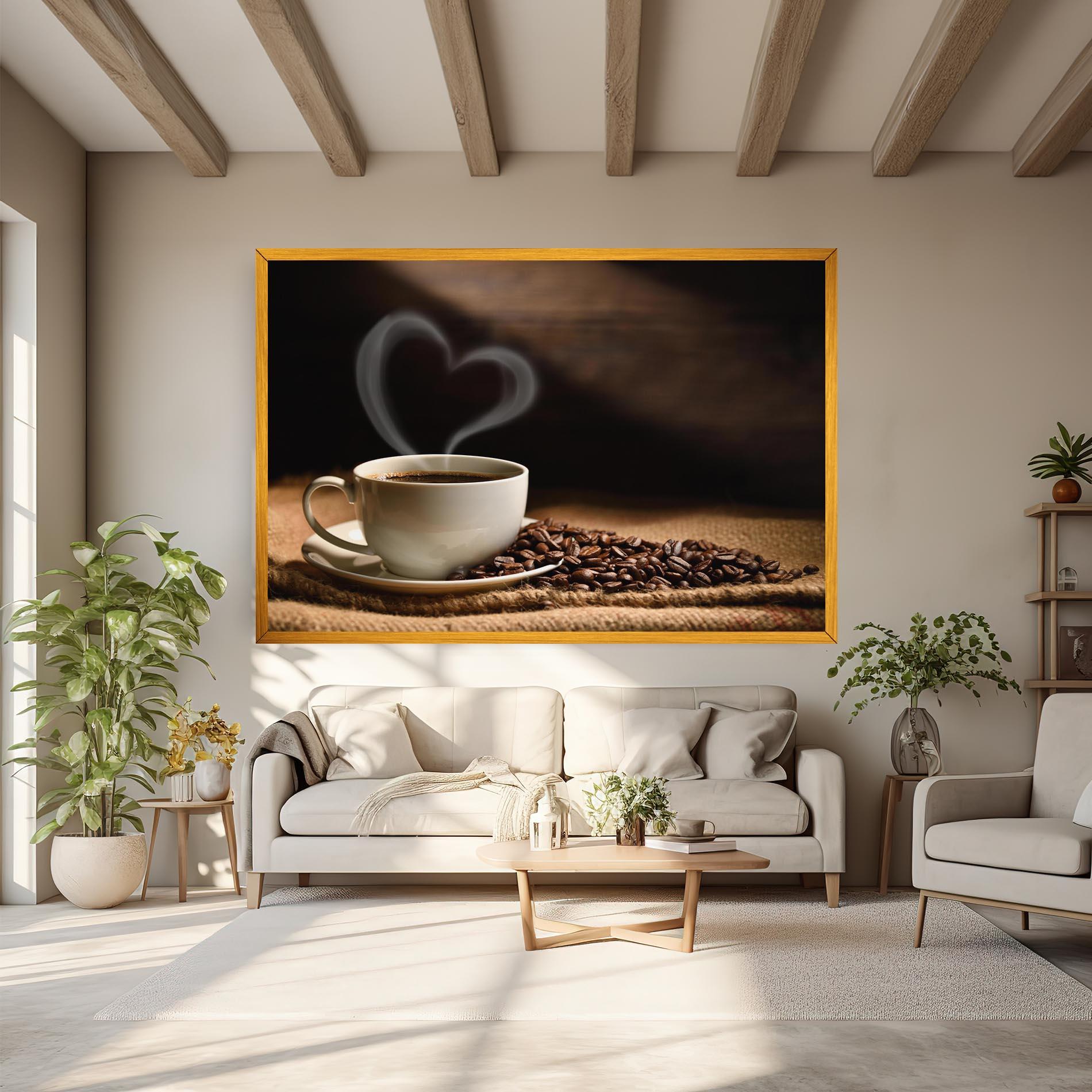 Картина на платно Heart Coffee Smoke mockup 6