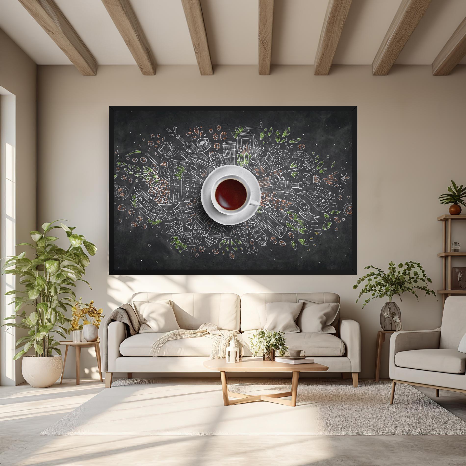 Картина на платно Black Board Coffee mockup 6