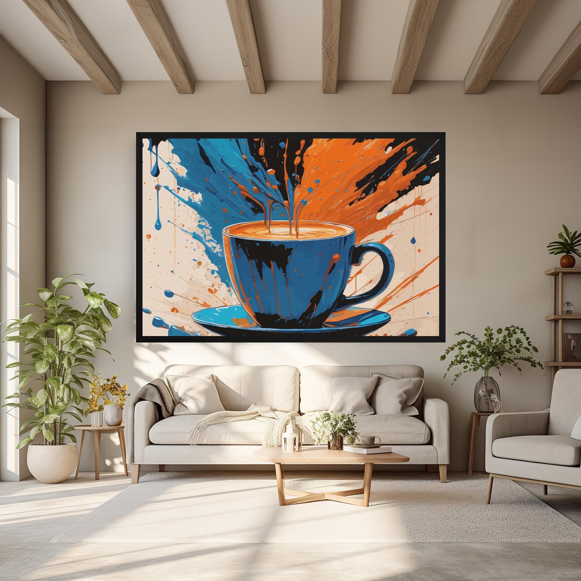 Картина на платно Coffee Blue Orange mockup 6