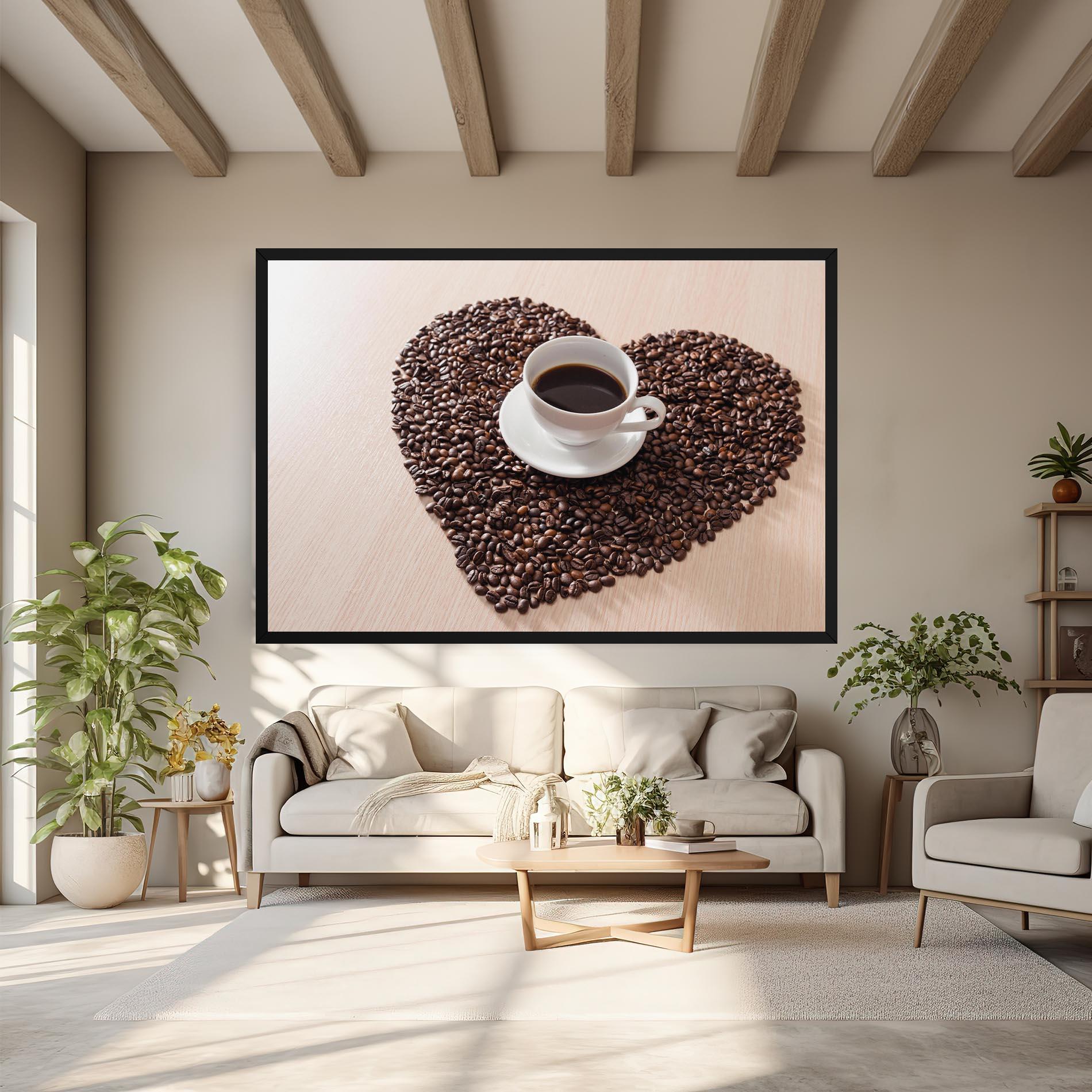 Картина на платно Heart Coffee Beans mockup 6