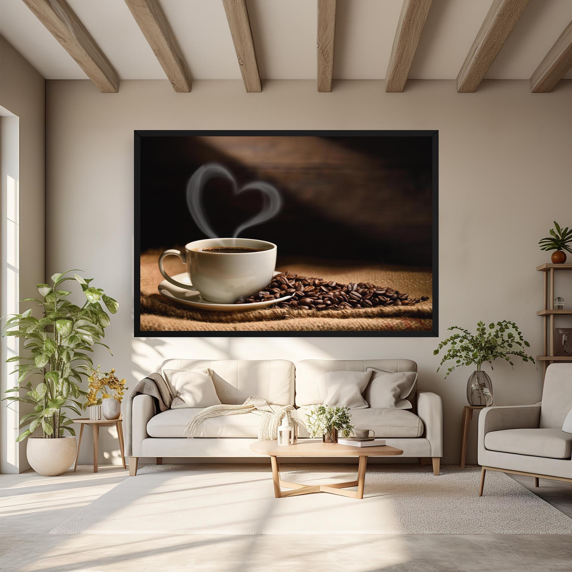 Картина на платно Heart Coffee Smoke mockup 6
