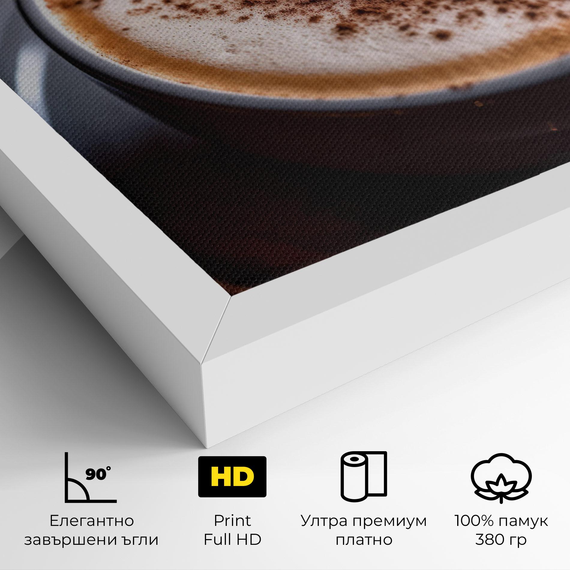 Картина на платно Cappuccino Coffee Close Up mockup 4