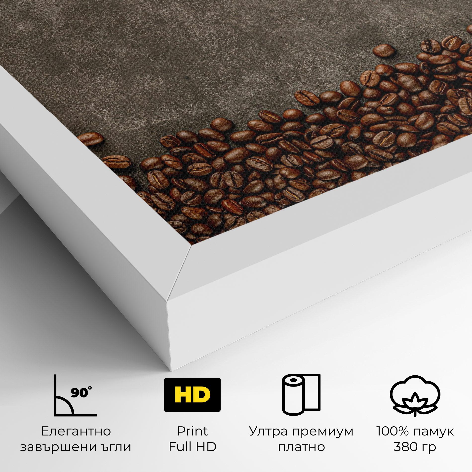 Картина на платно Coffee On Grey Table mockup 4