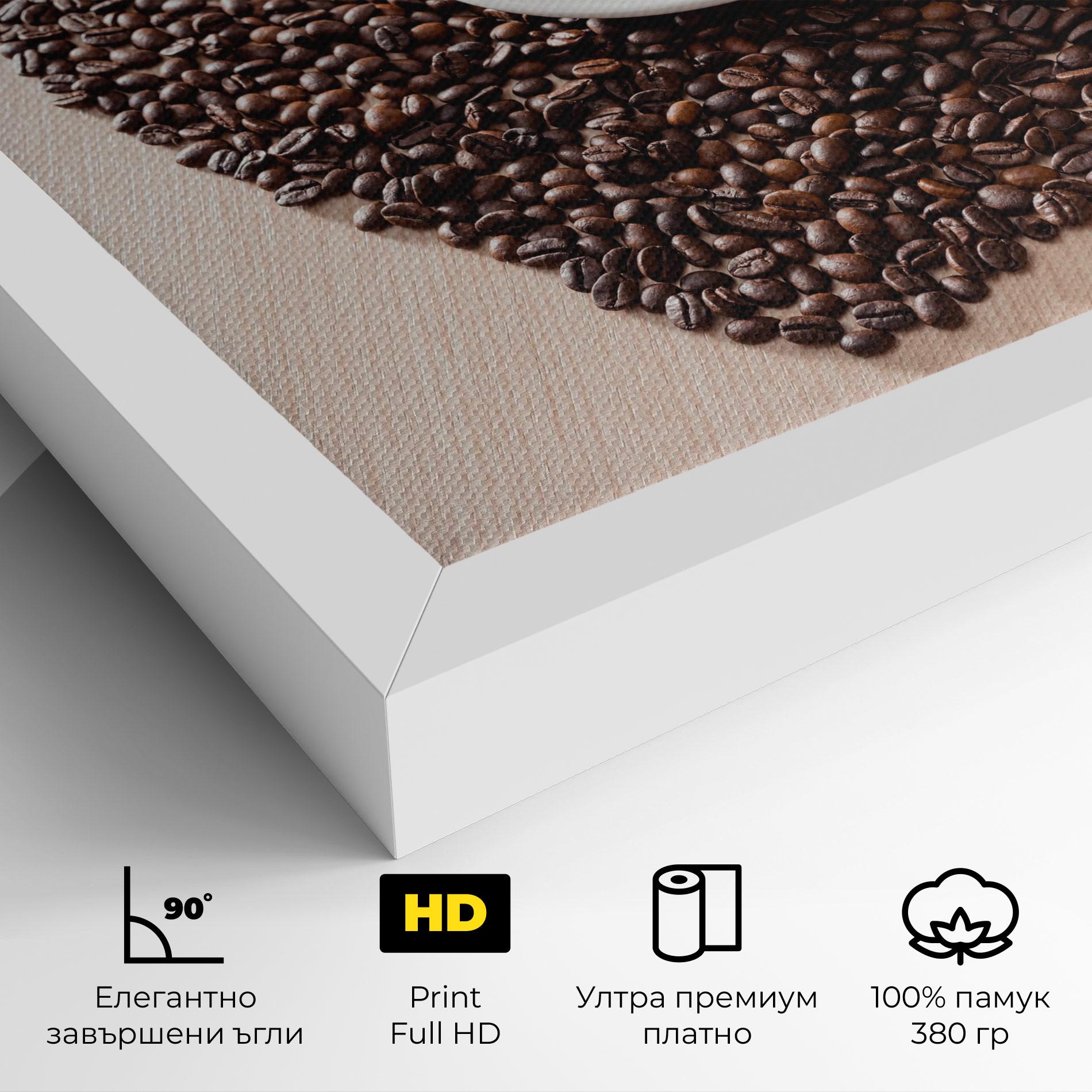 Картина на платно Heart Coffee Beans mockup 4