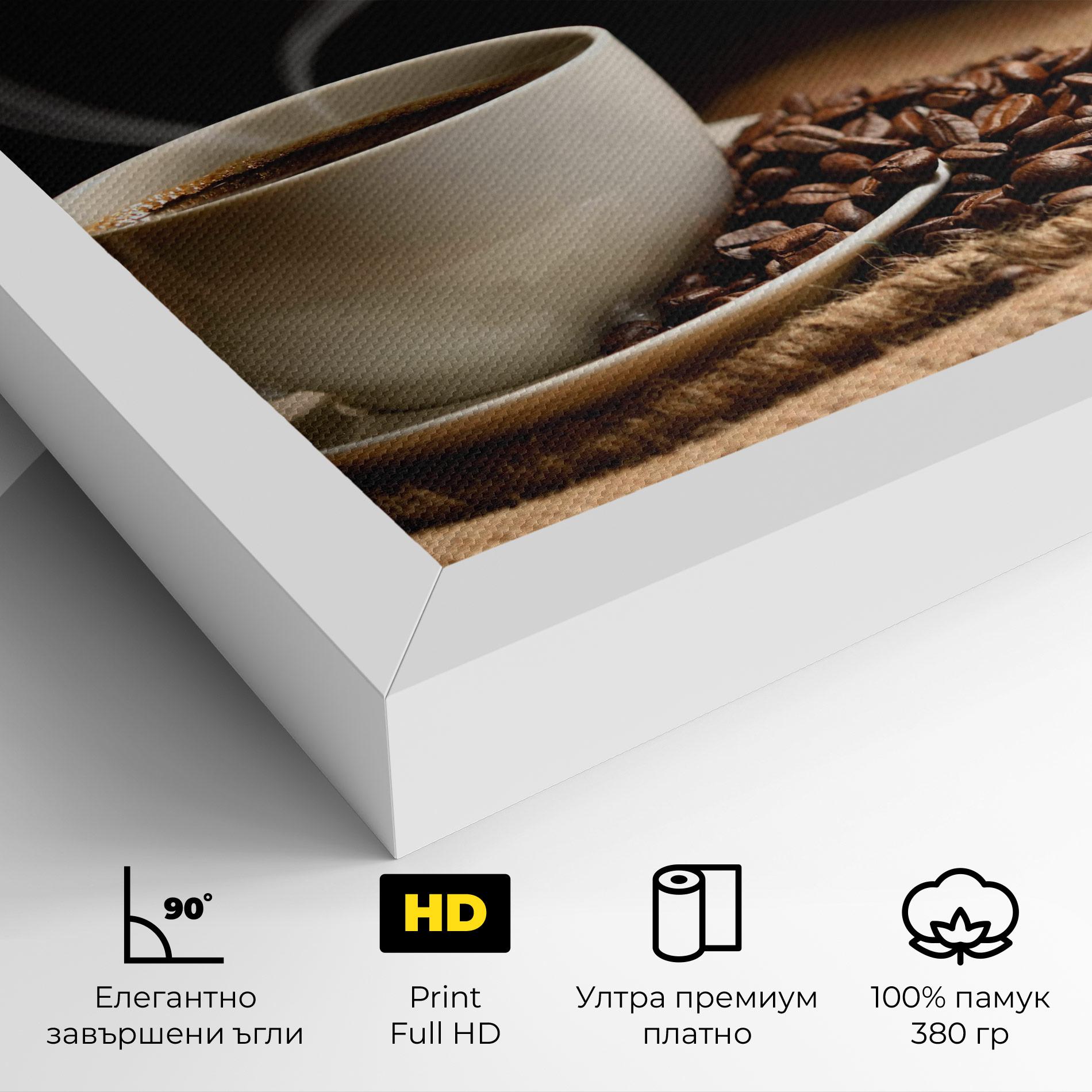 Картина на платно Heart Coffee Smoke mockup 4