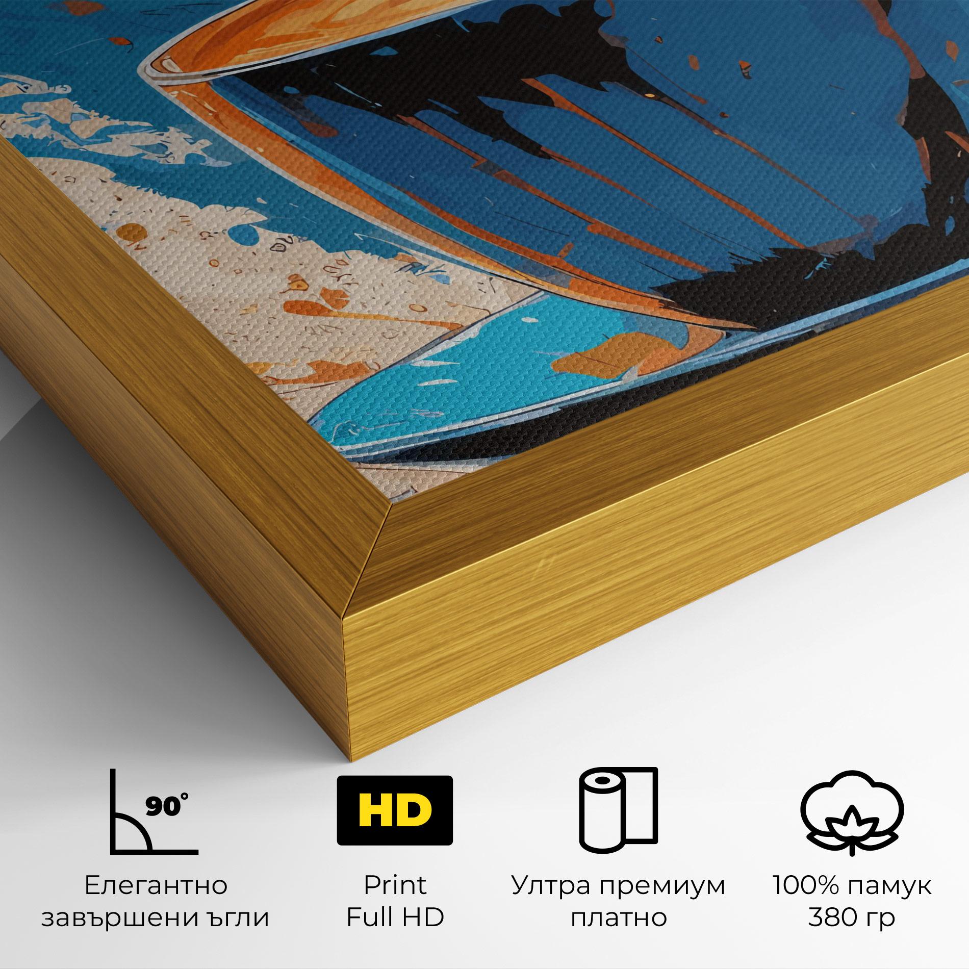 Картина на платно Coffee Blue Orange mockup 4