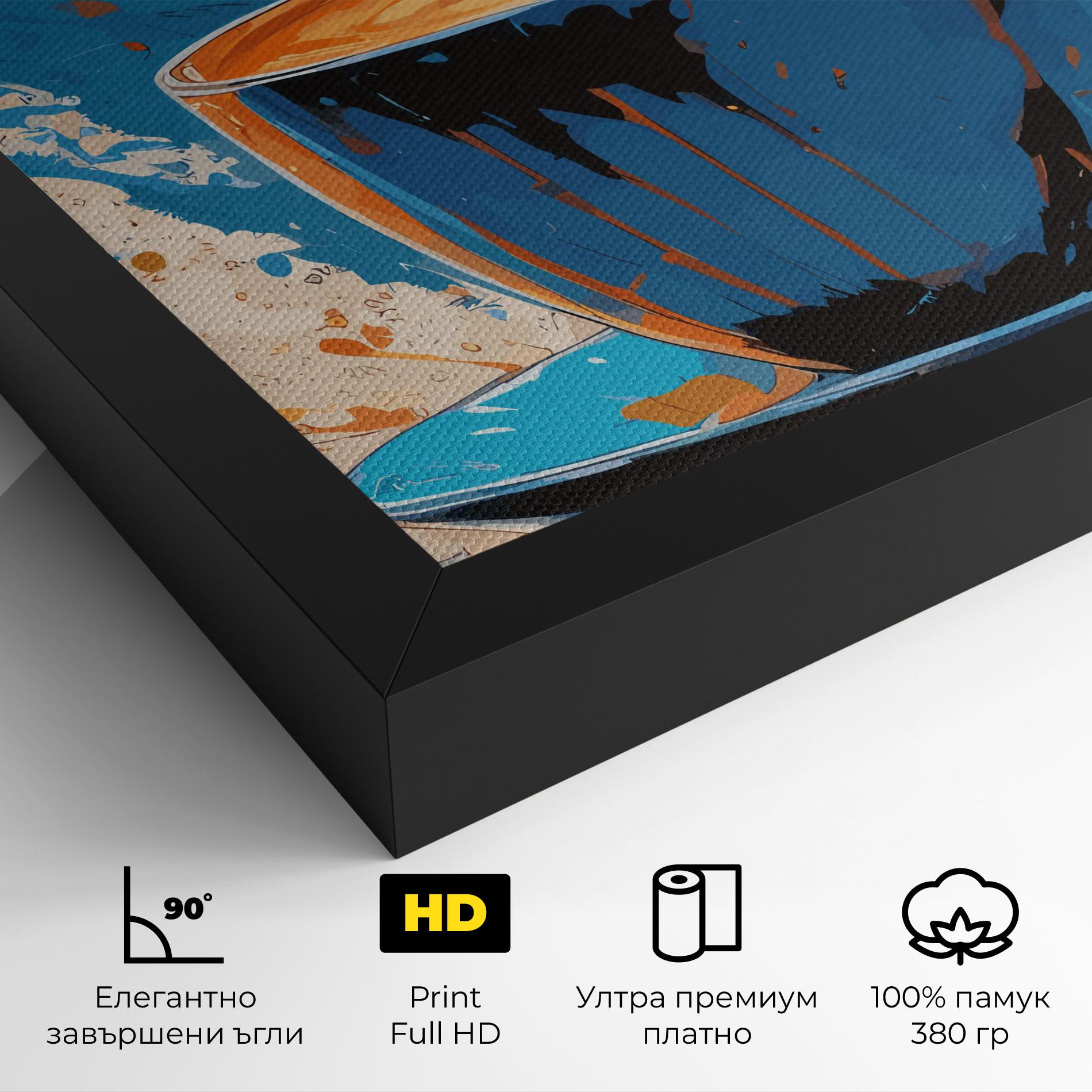 Картина на платно Coffee Blue Orange mockup 4