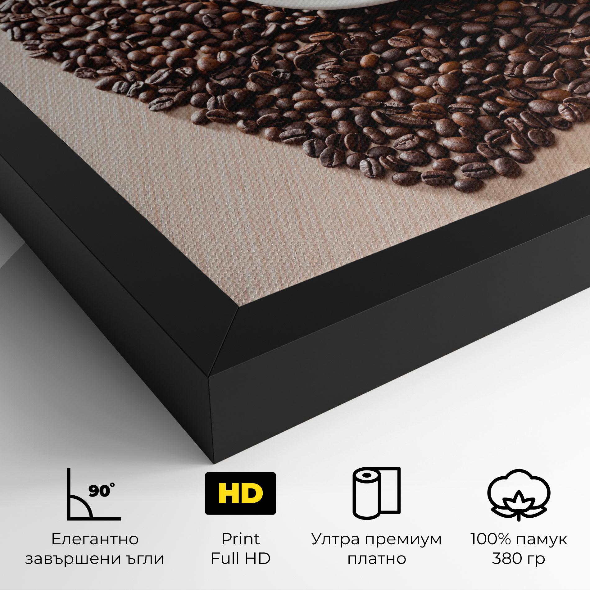 Картина на платно Heart Coffee Beans mockup 4