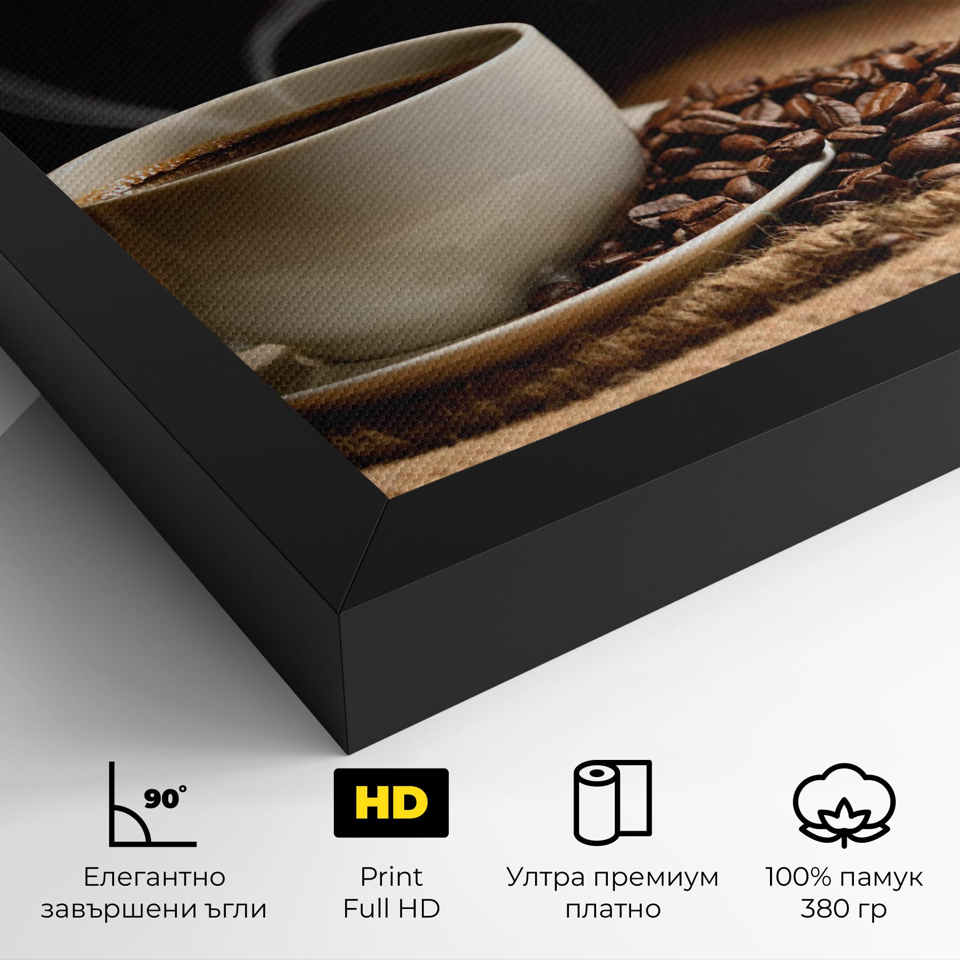 Картина на платно Heart Coffee Smoke mockup 4