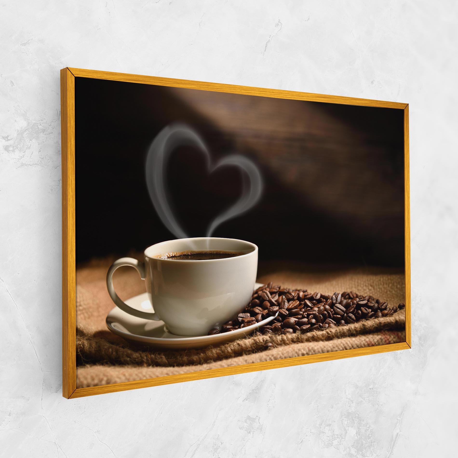 Картина на платно Heart Coffee Smoke mockup 1