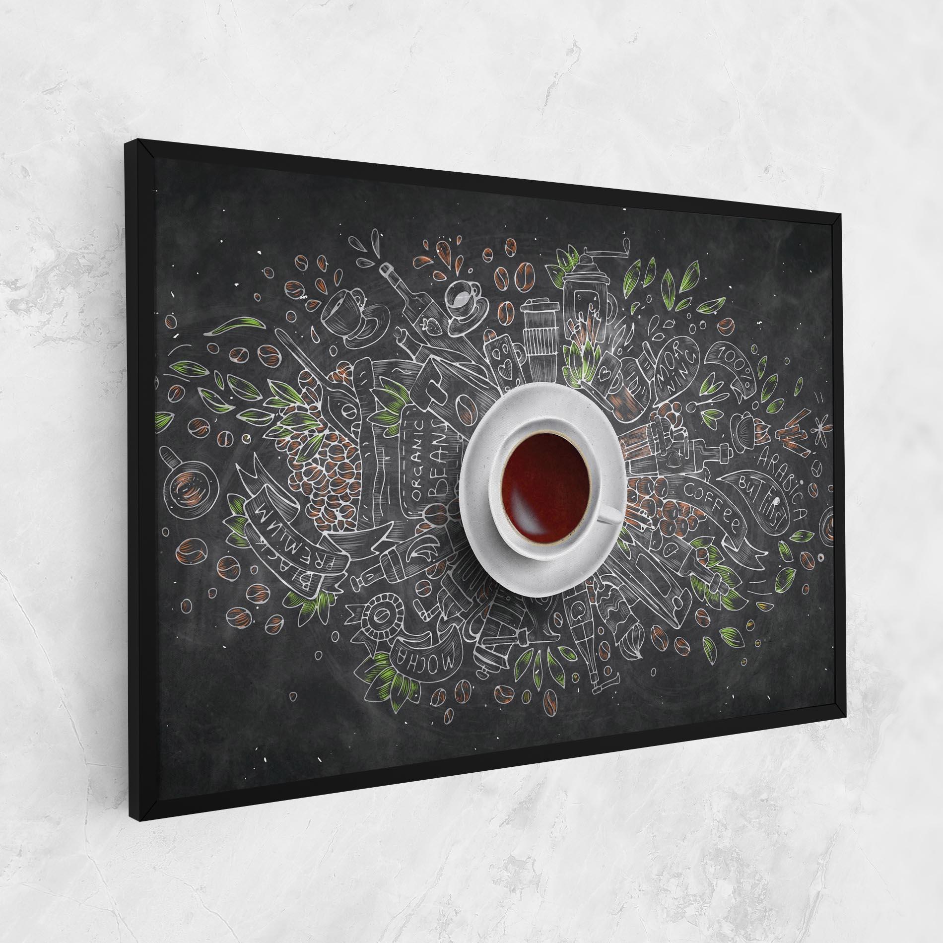 Картина на платно Black Board Coffee mockup 1