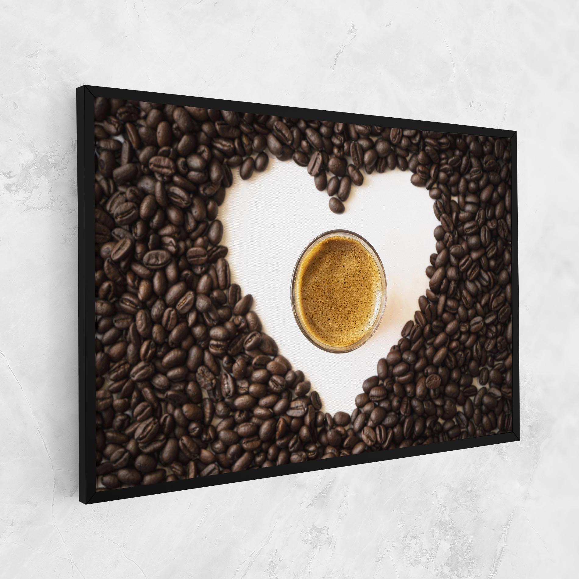 Картина на платно Coffee Bean Heart mockup 1