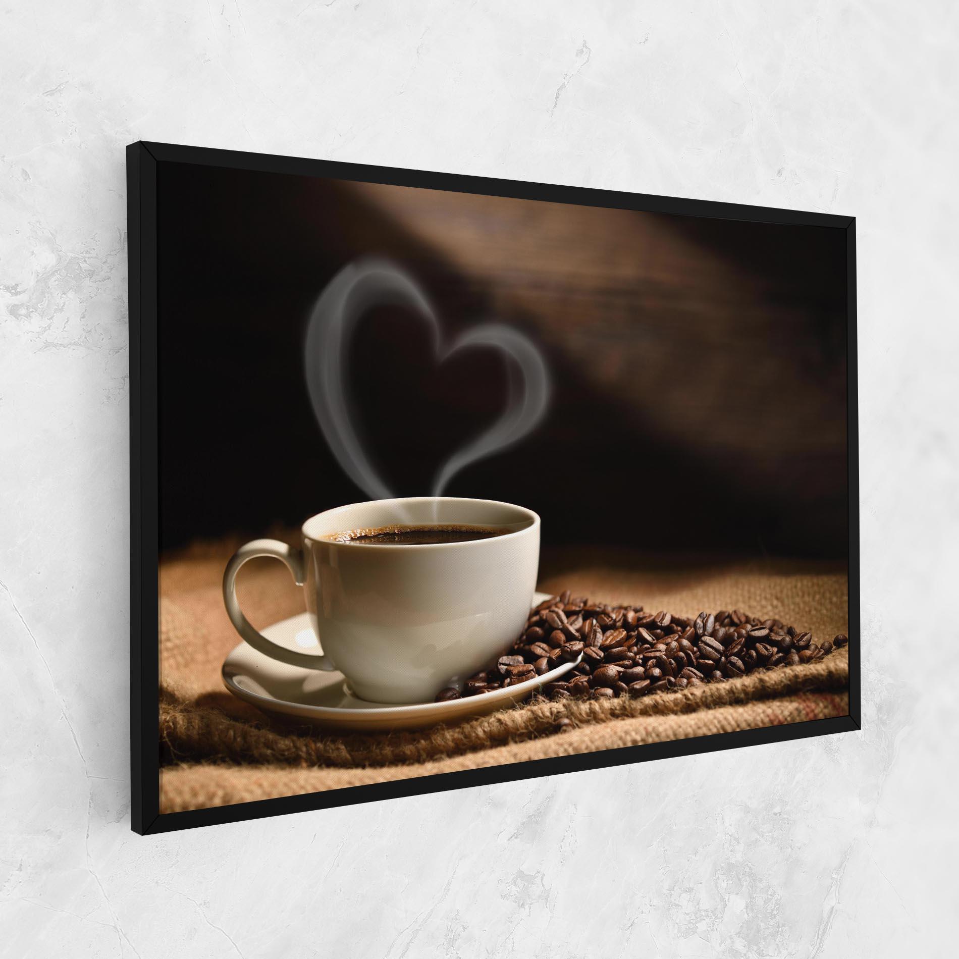Картина на платно Heart Coffee Smoke mockup 1