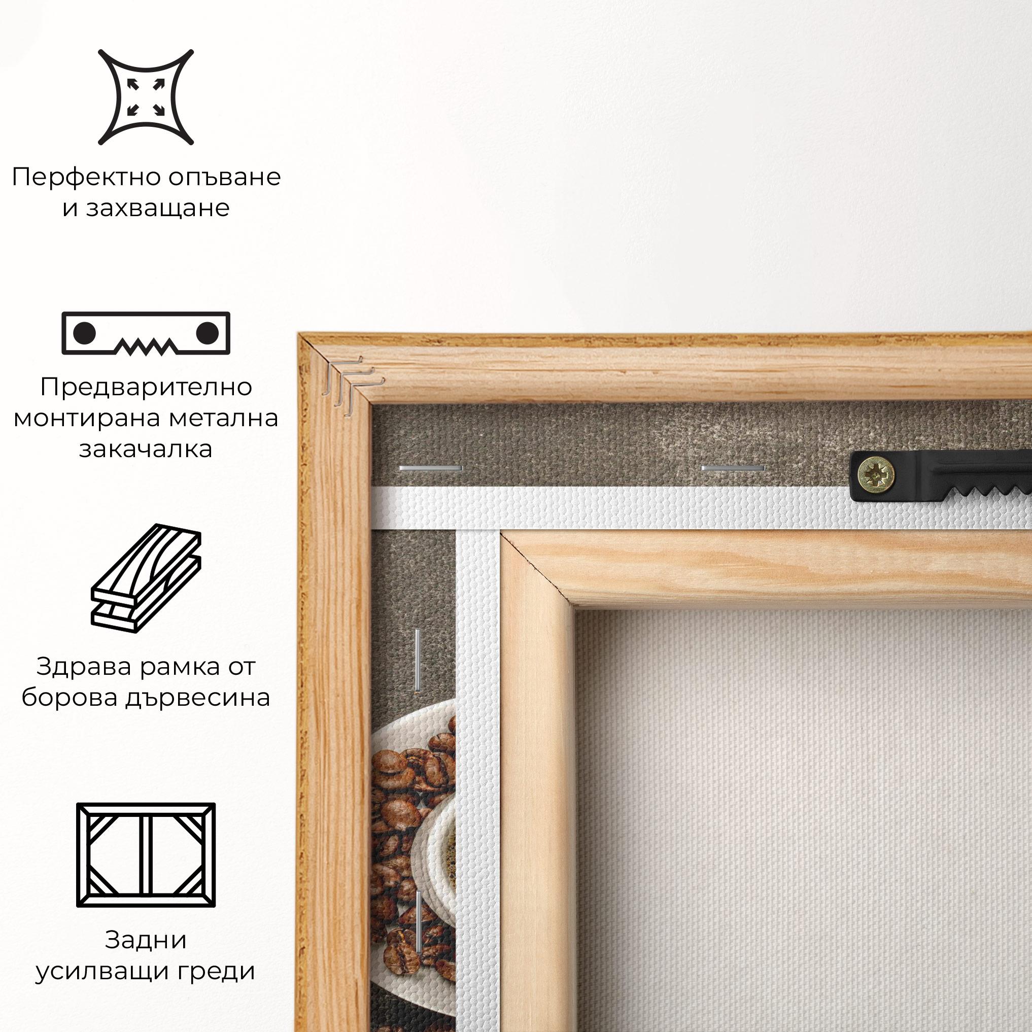 Картина на платно Coffee On Grey Table mockup 5