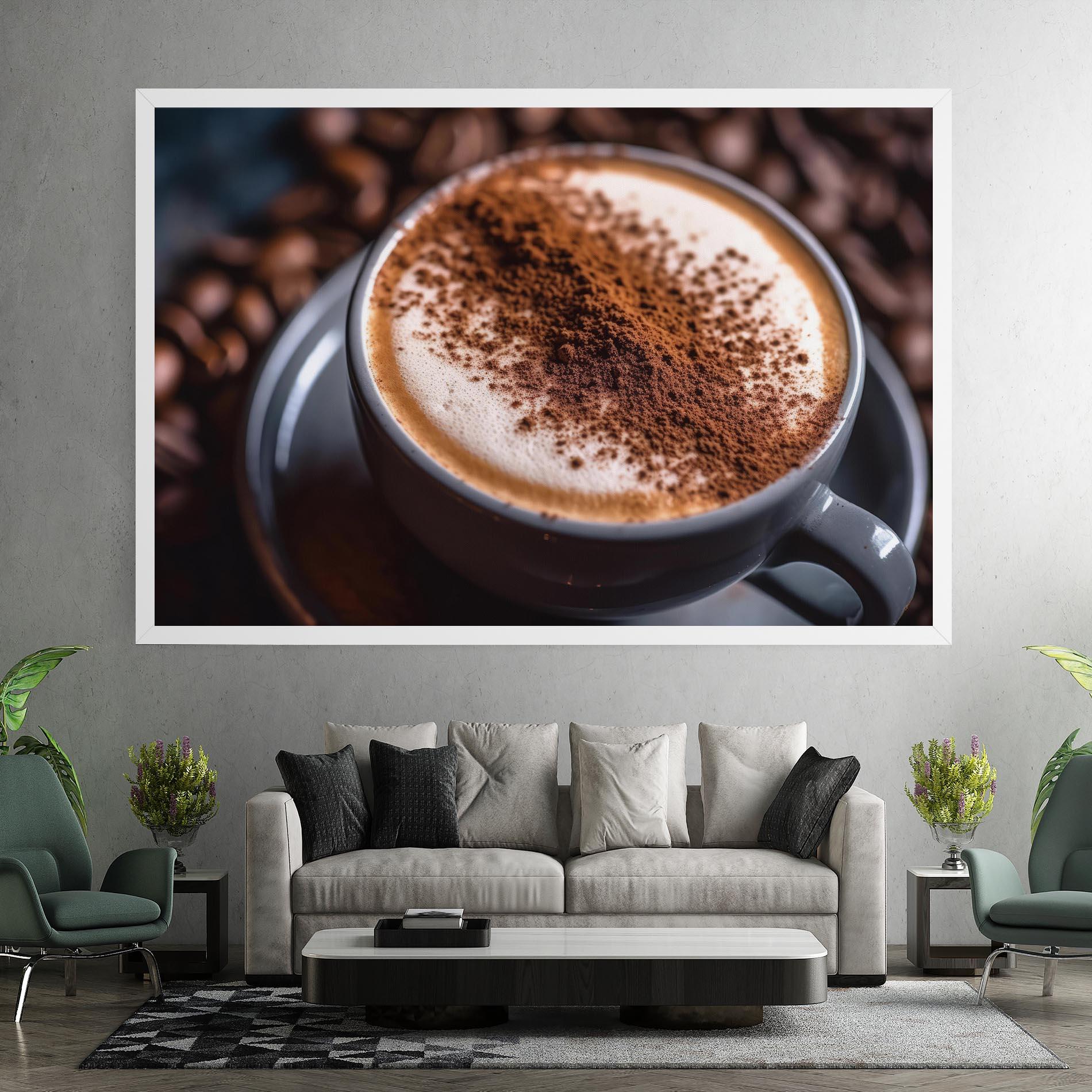 Картина на платно Cappuccino Coffee Close Up mockup 7