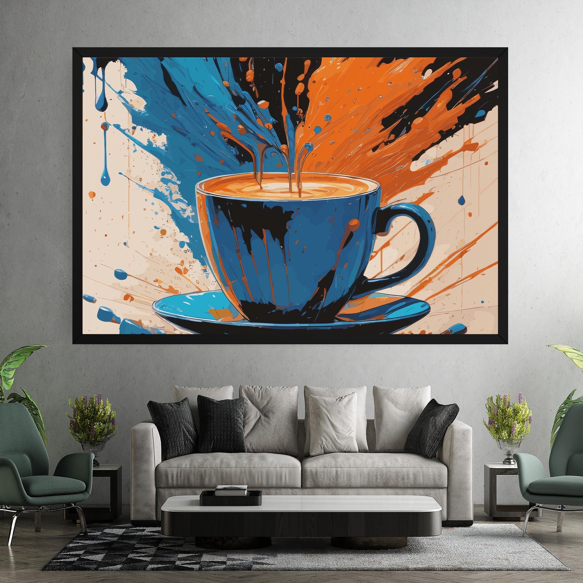 Картина на платно Coffee Blue Orange mockup 7