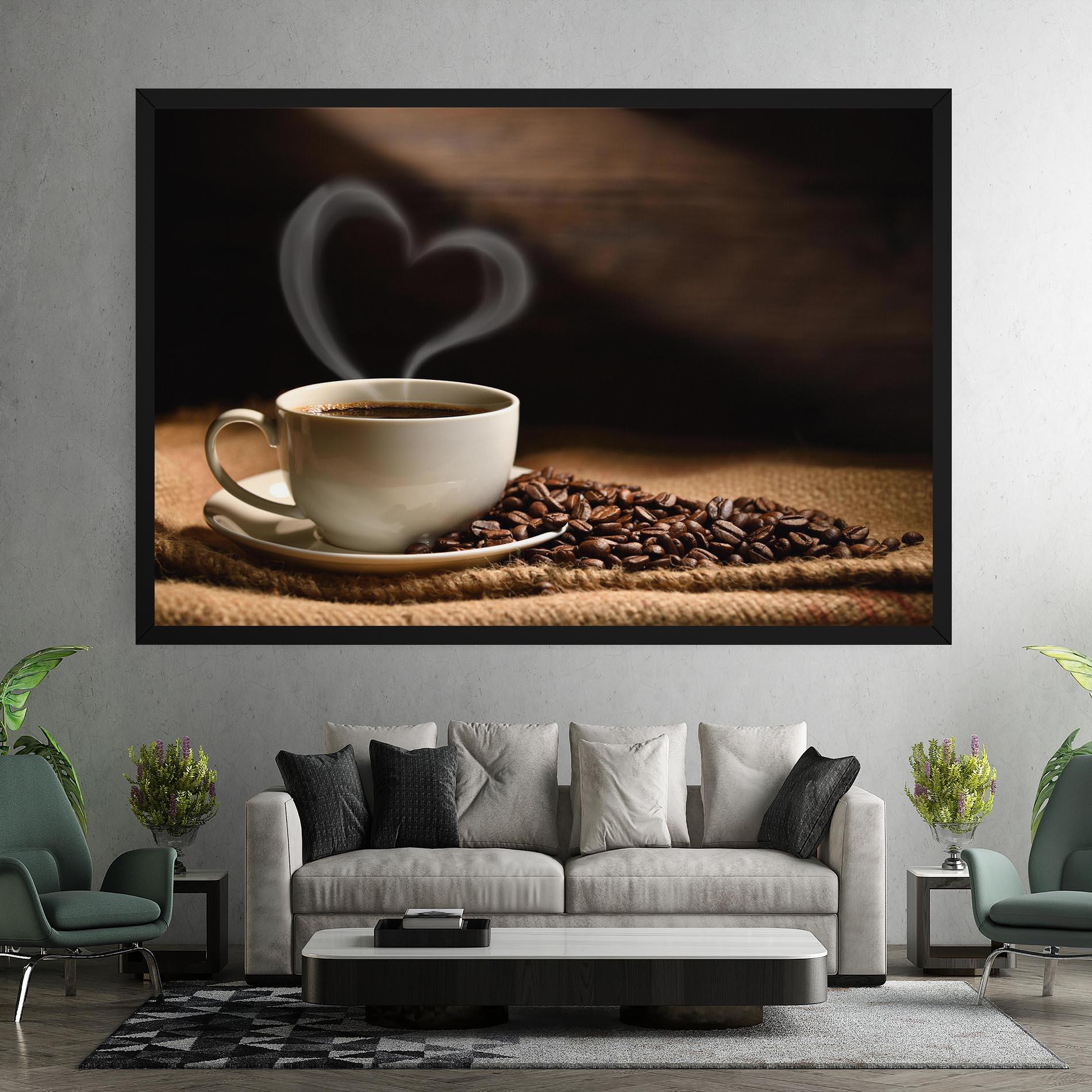 Картина на платно Heart Coffee Smoke mockup 7