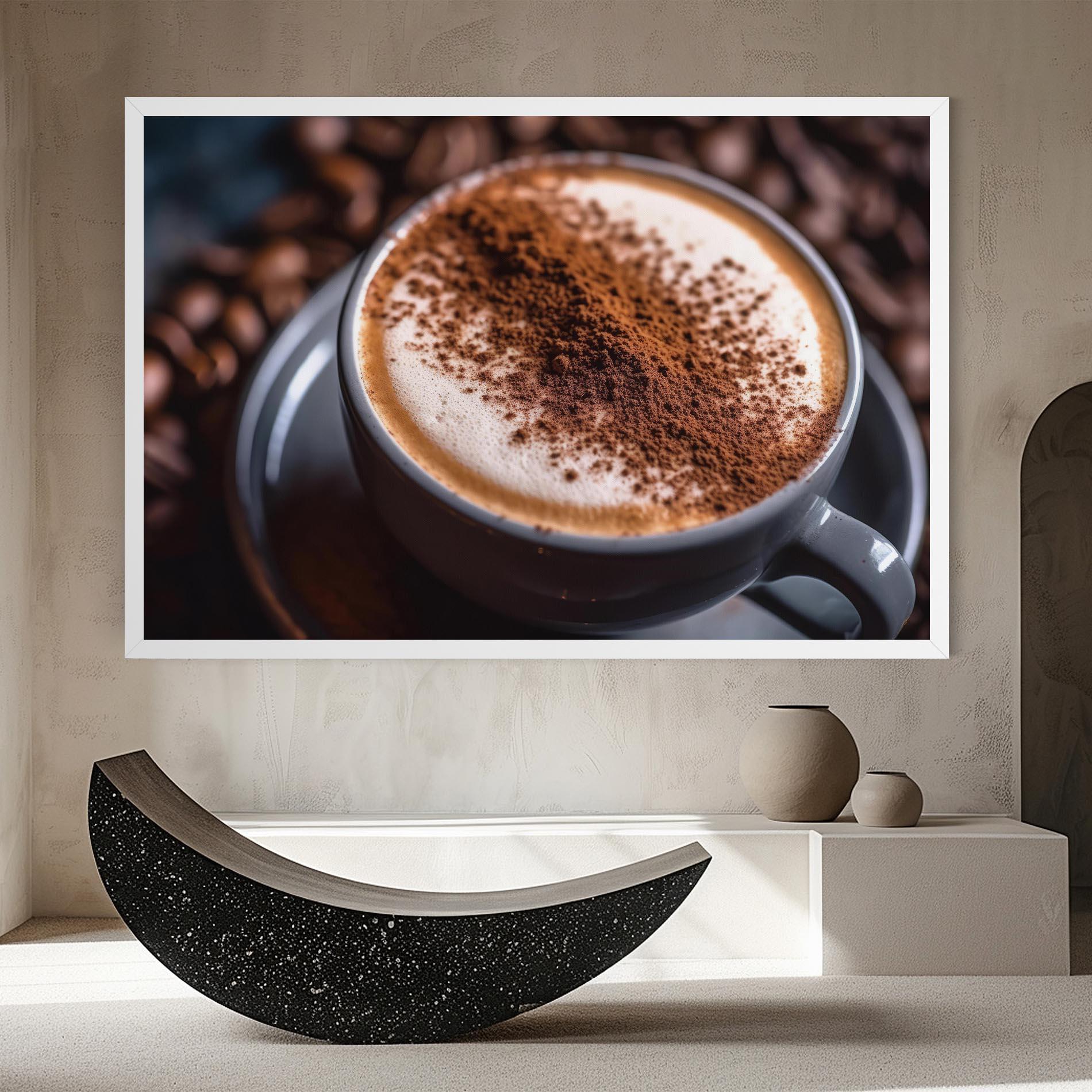 Картина на платно Cappuccino Coffee Close Up mockup 8