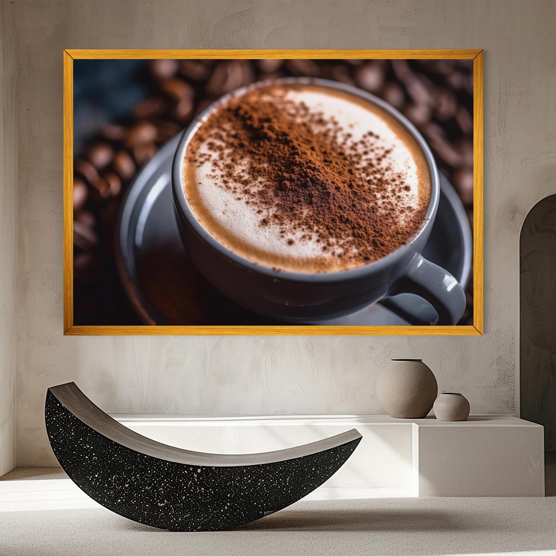 Картина на платно Cappuccino Coffee Close Up mockup 8